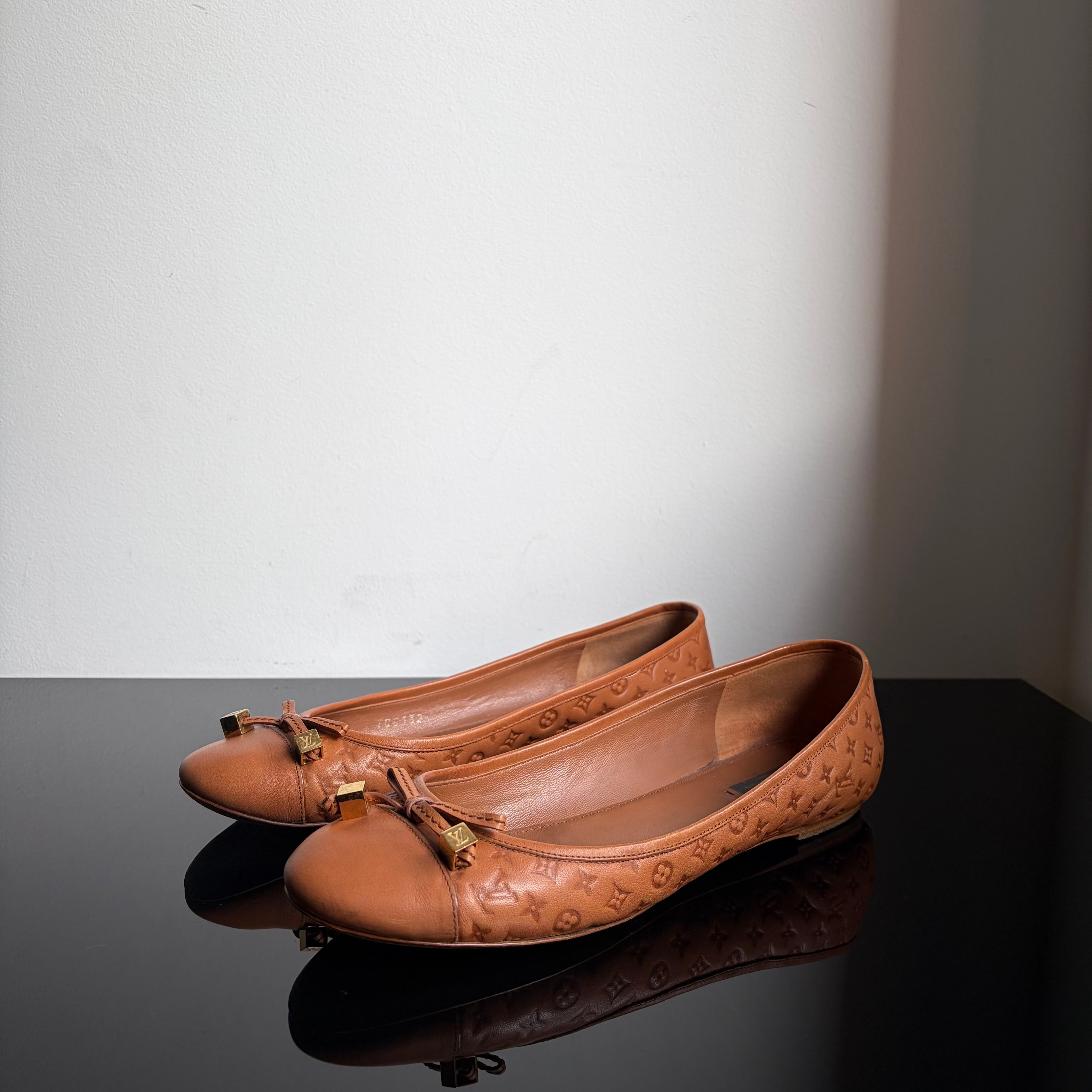 Louis Vuitton Debbie Leather Monogram Flats