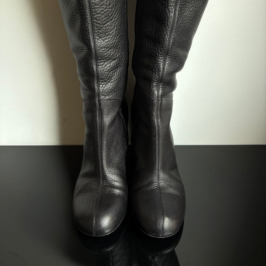 Gucci Double G Logo Leather Boots