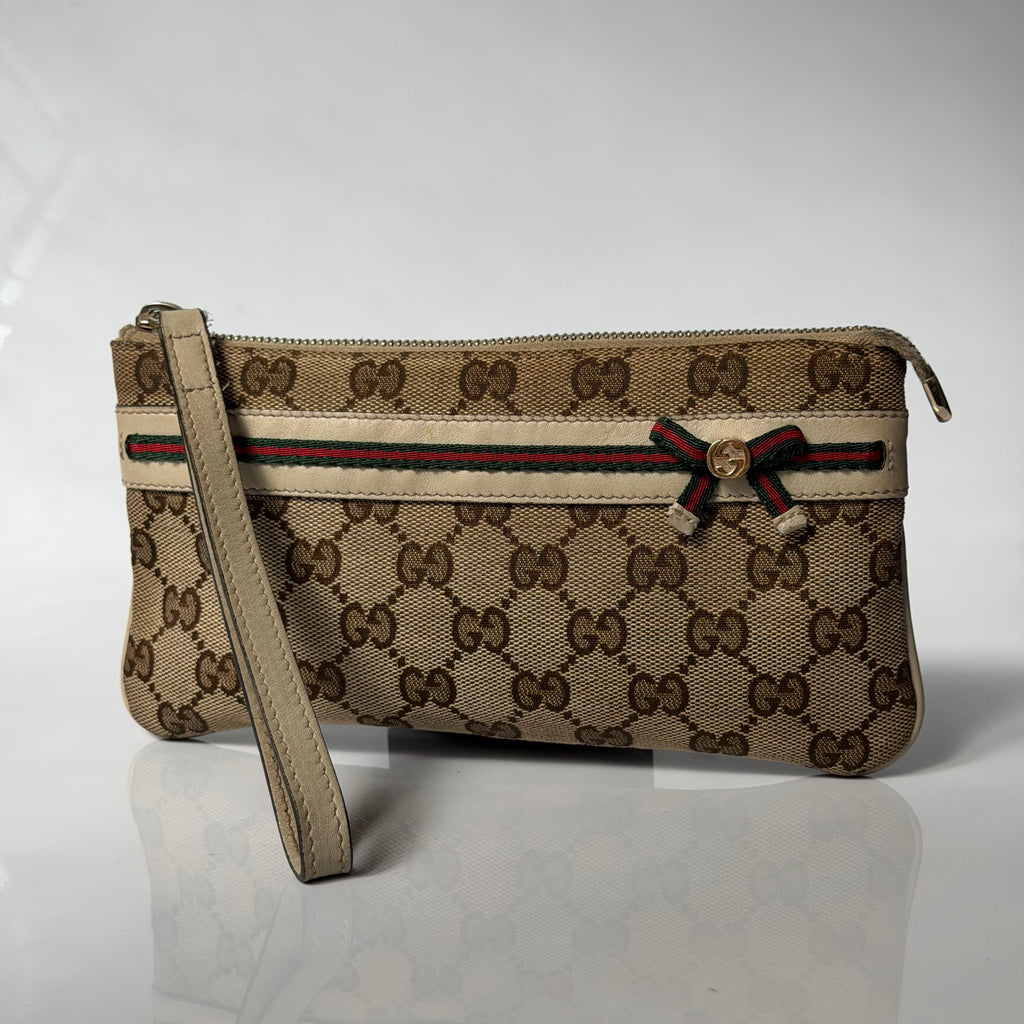 Gucci Monogram Mayfair Wristlet Bag
