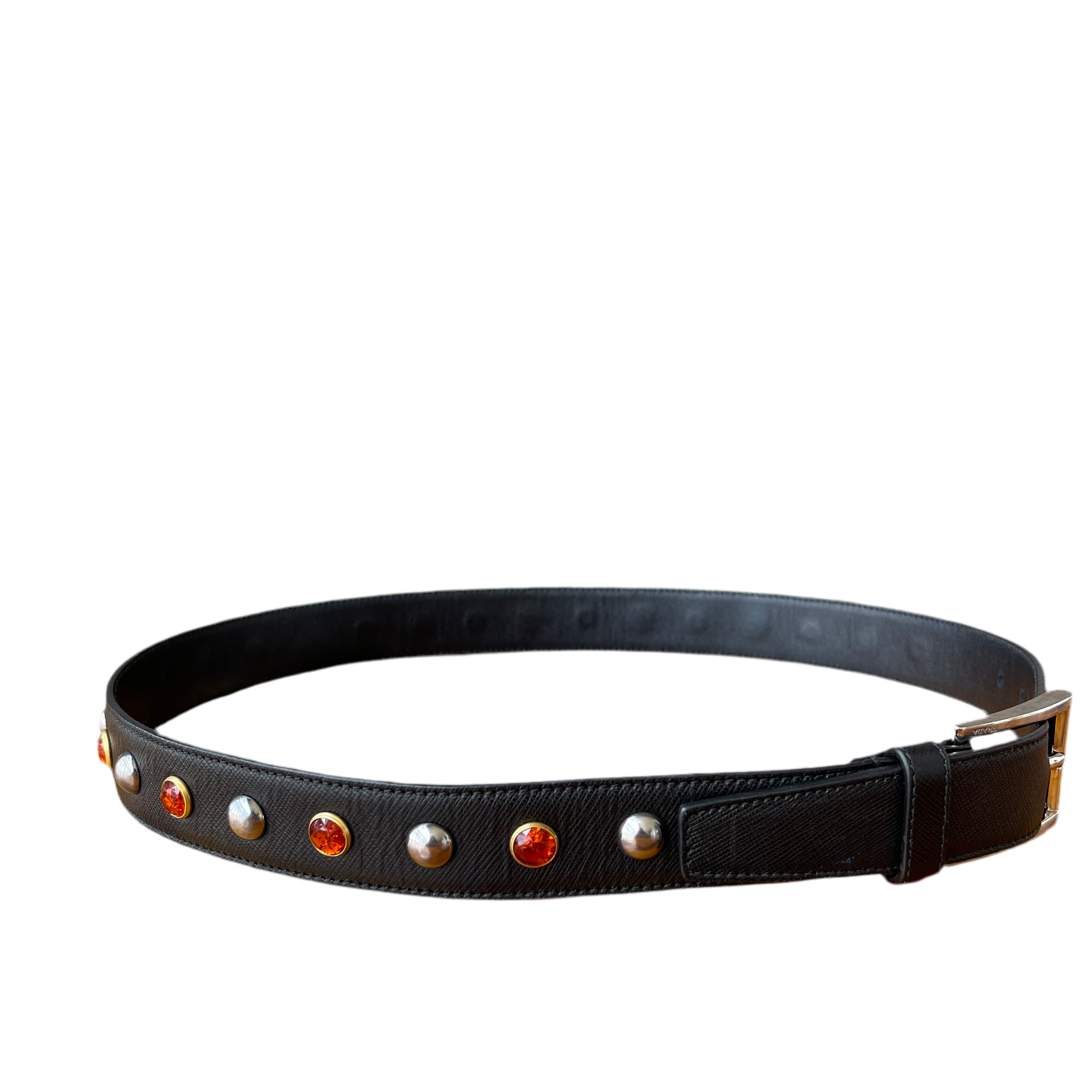 Prada Crystal Leather Belt