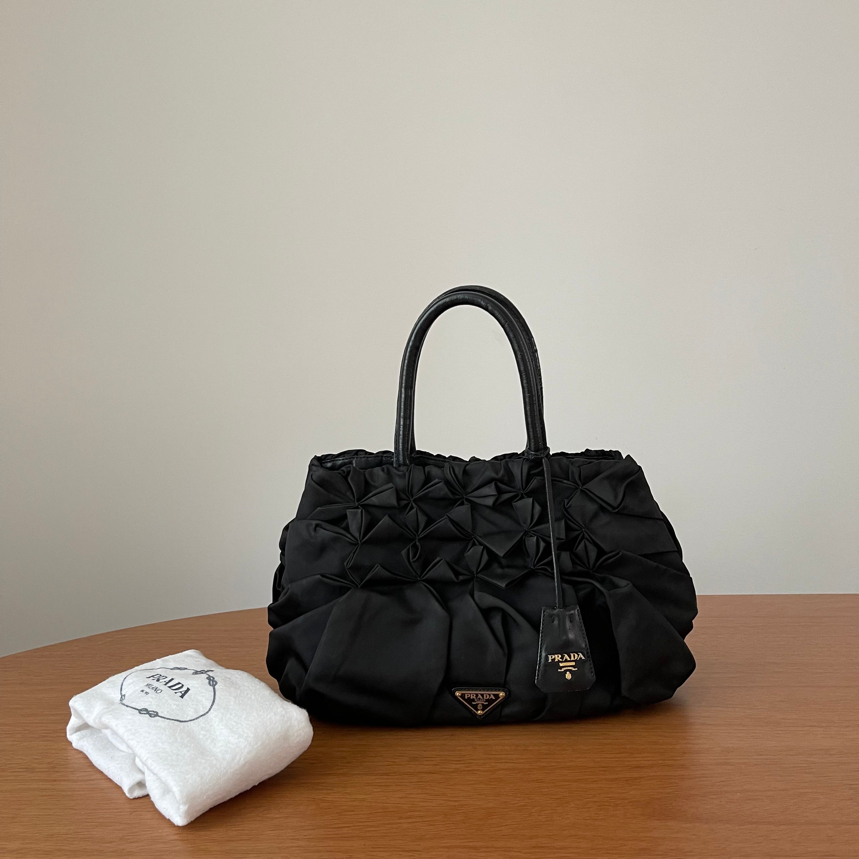 Prada Nylon Origami Pleated Tote
