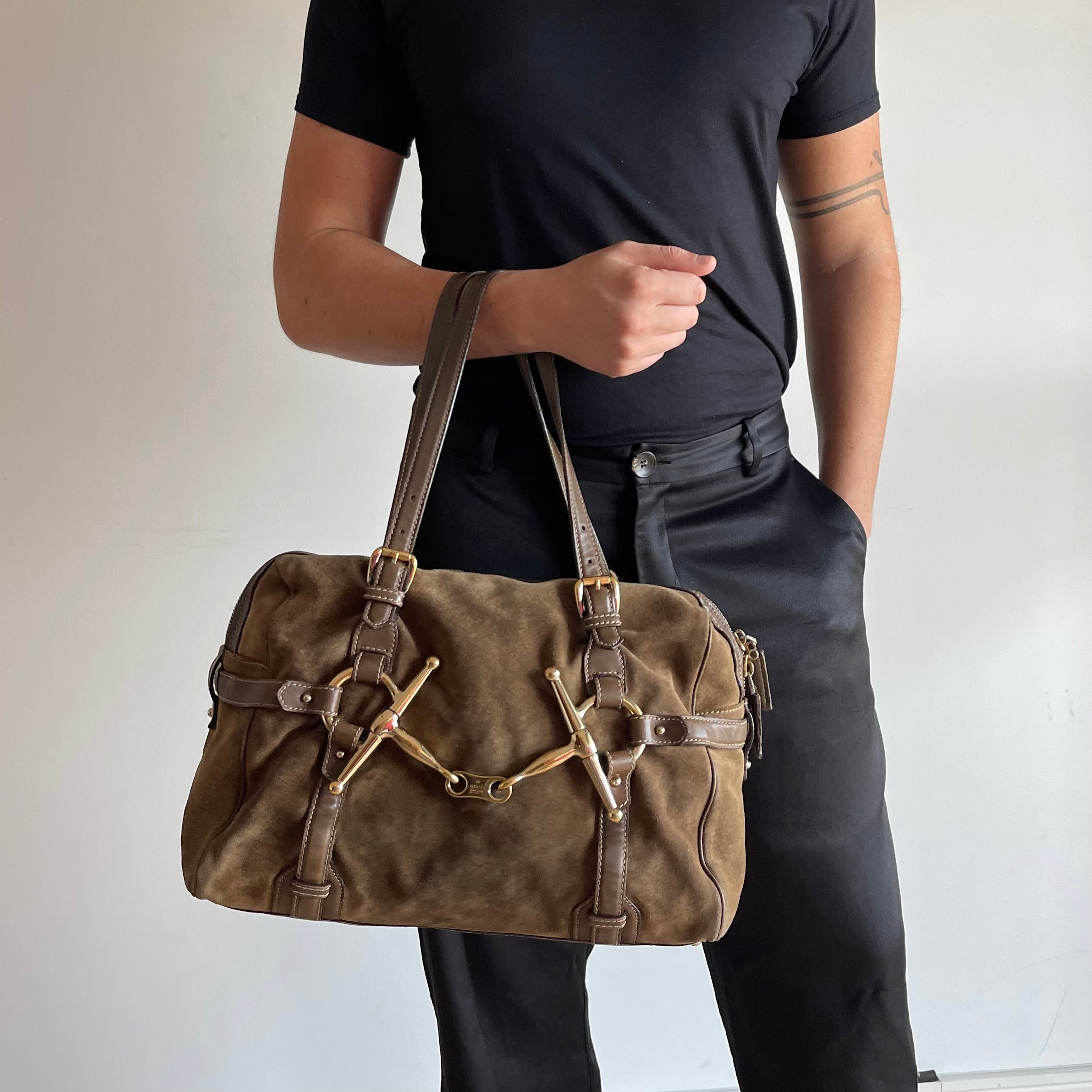 Gucci 85th Anniversary Suede Horsebit Bag