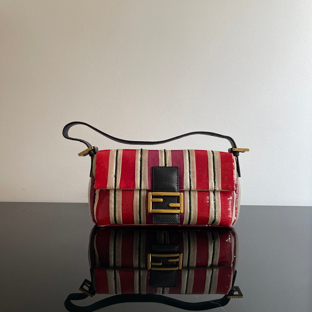 Fendi Sequined Stripes Baguette Bag