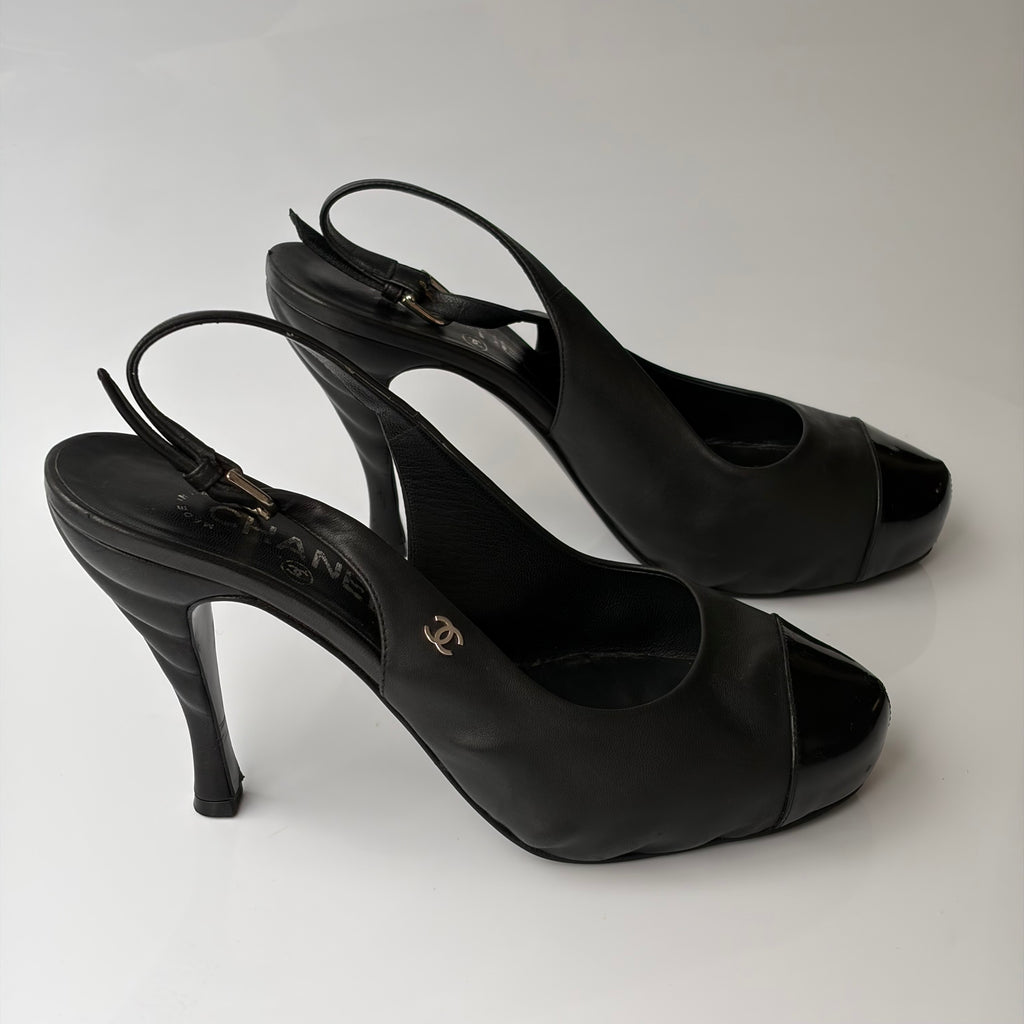 Chanel Leather Slingback Pumps