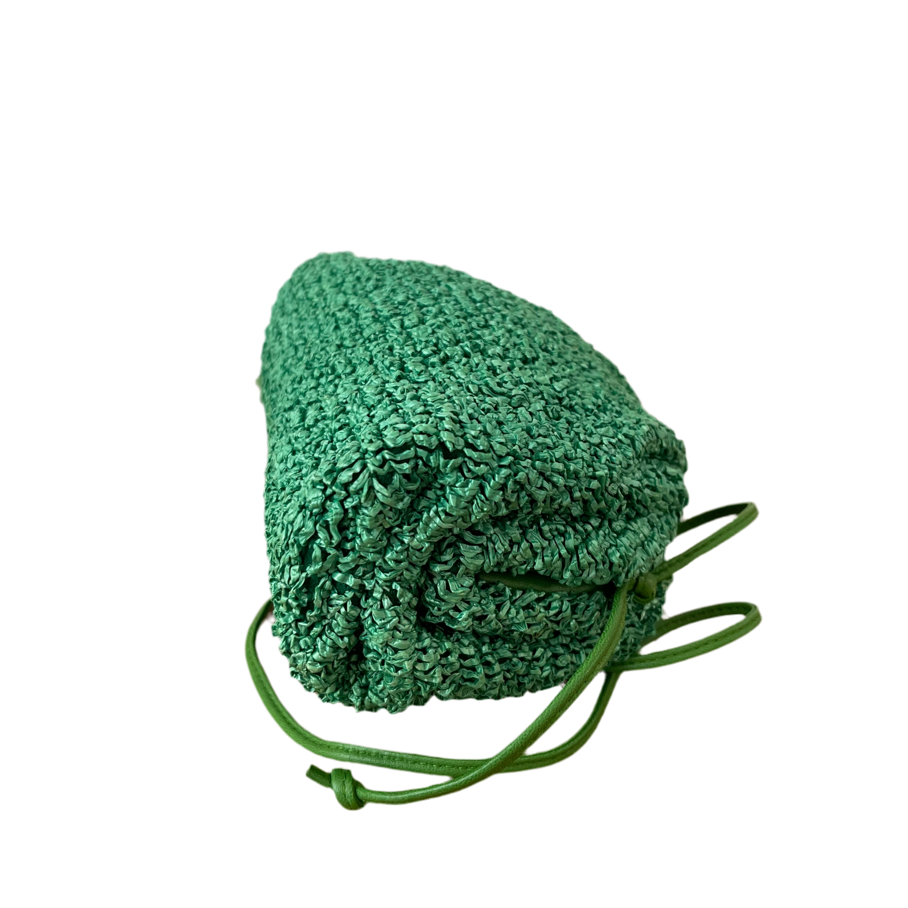 Bottega Veneta Mini Pouch Curly Raffia Effect Clutch Crossbody Bag