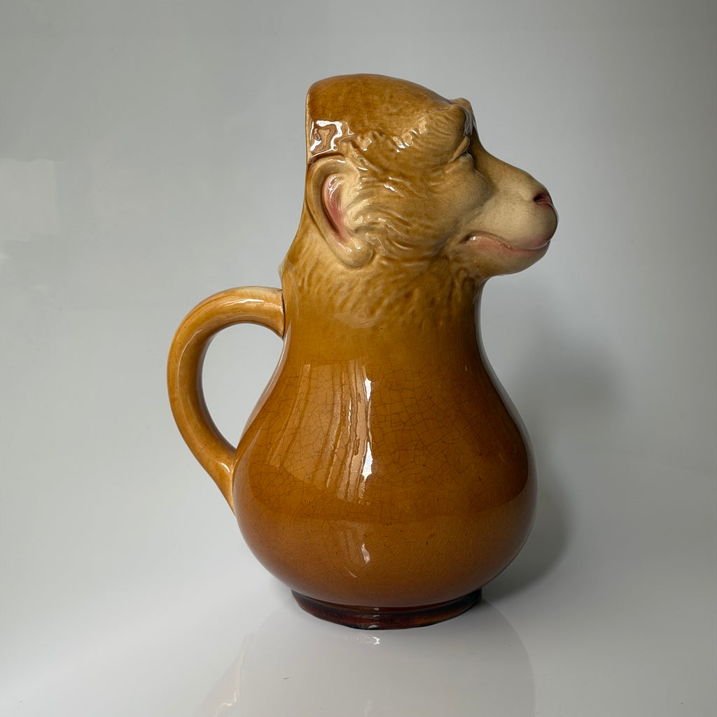 Sarreguemines Monkey Jug, 19th Century
