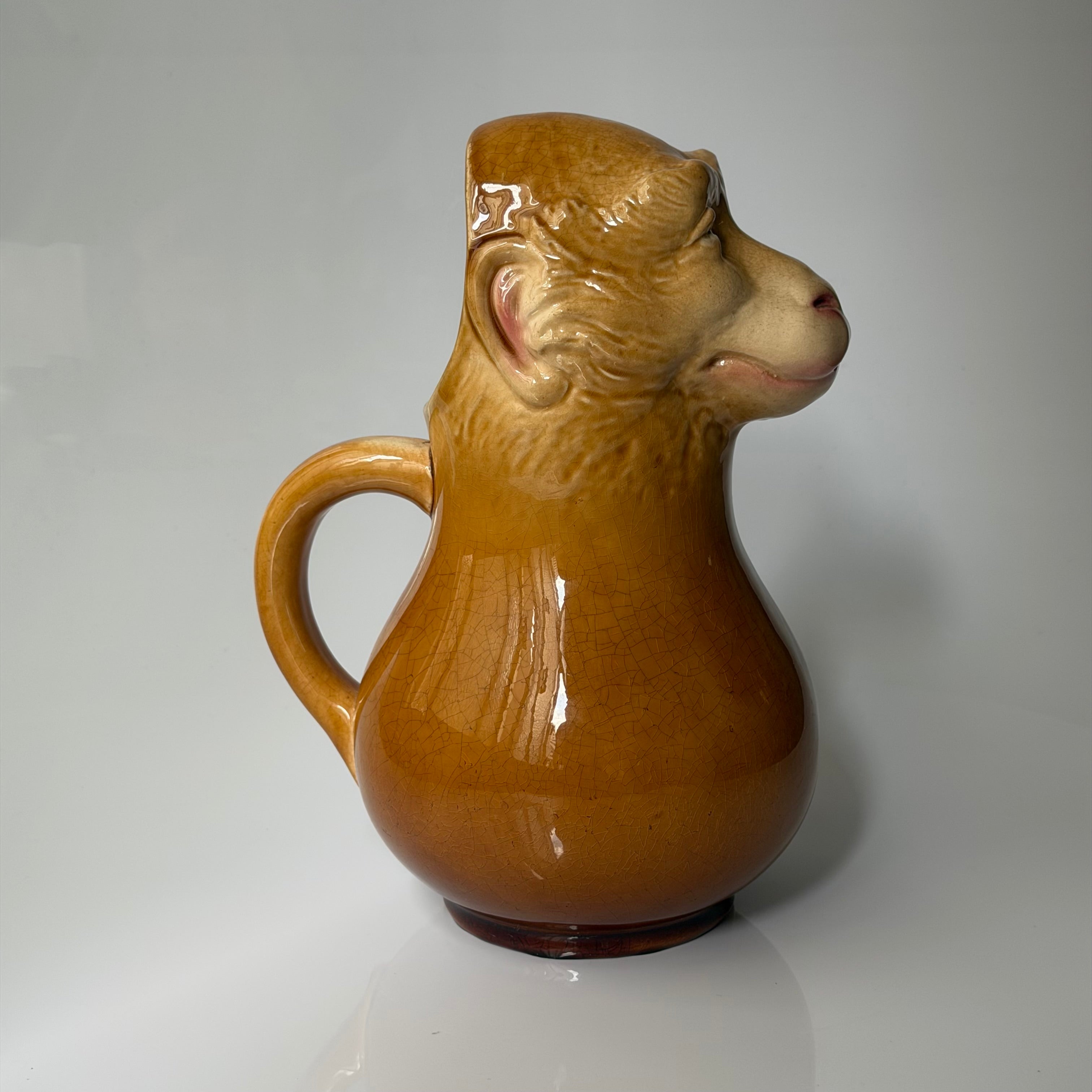Sarreguemines Monkey Jug, 19th Century