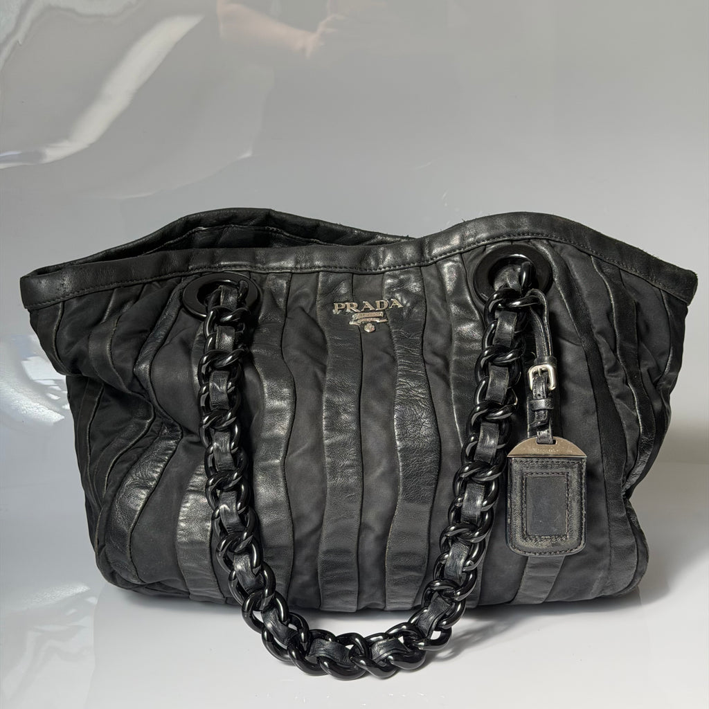 Prada Tessuto Waves Tote Bag