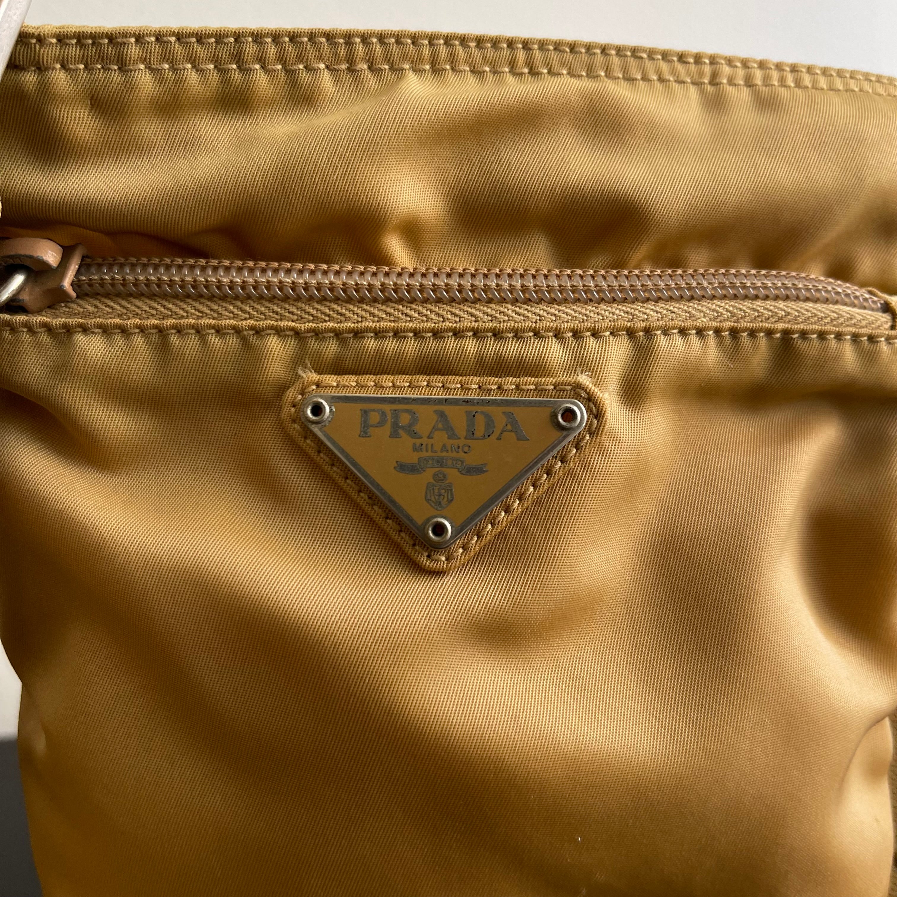 Prada Yellow Mostard Nylon Pochette