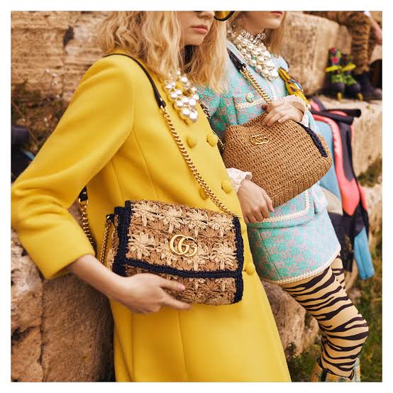 Gucci Marmont Raffia Bag