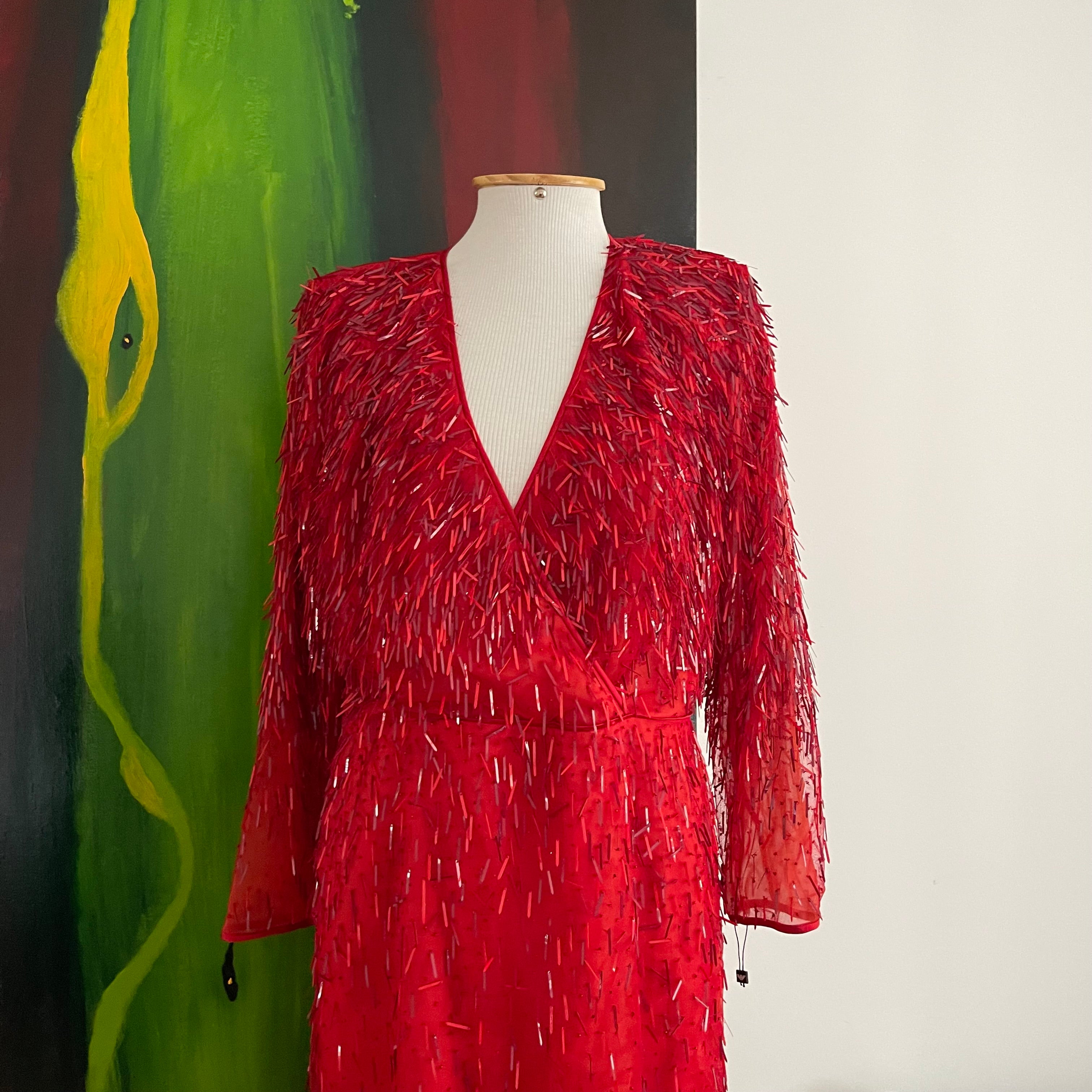 Emporio Armani F/W 2019 Red Sequin Dress