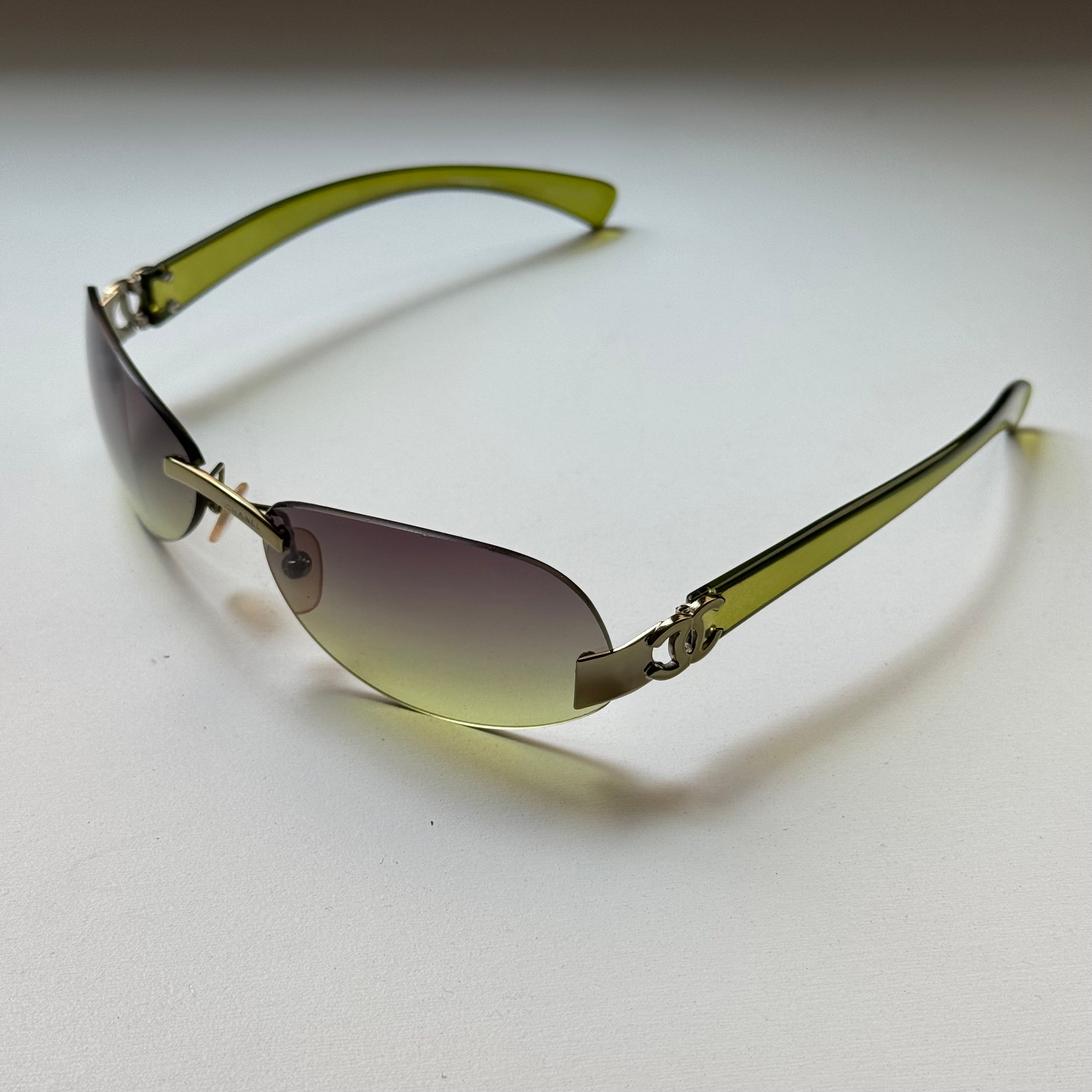 Chanel 2000s Green Sunglasses