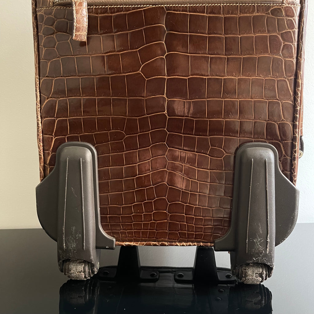 Prada Crocodile Leather Trolley Travel Bag