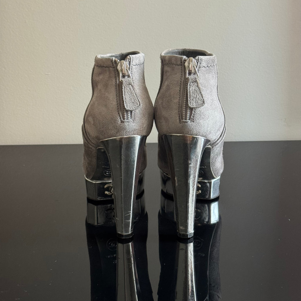 Chanel Suede Ankle Boots