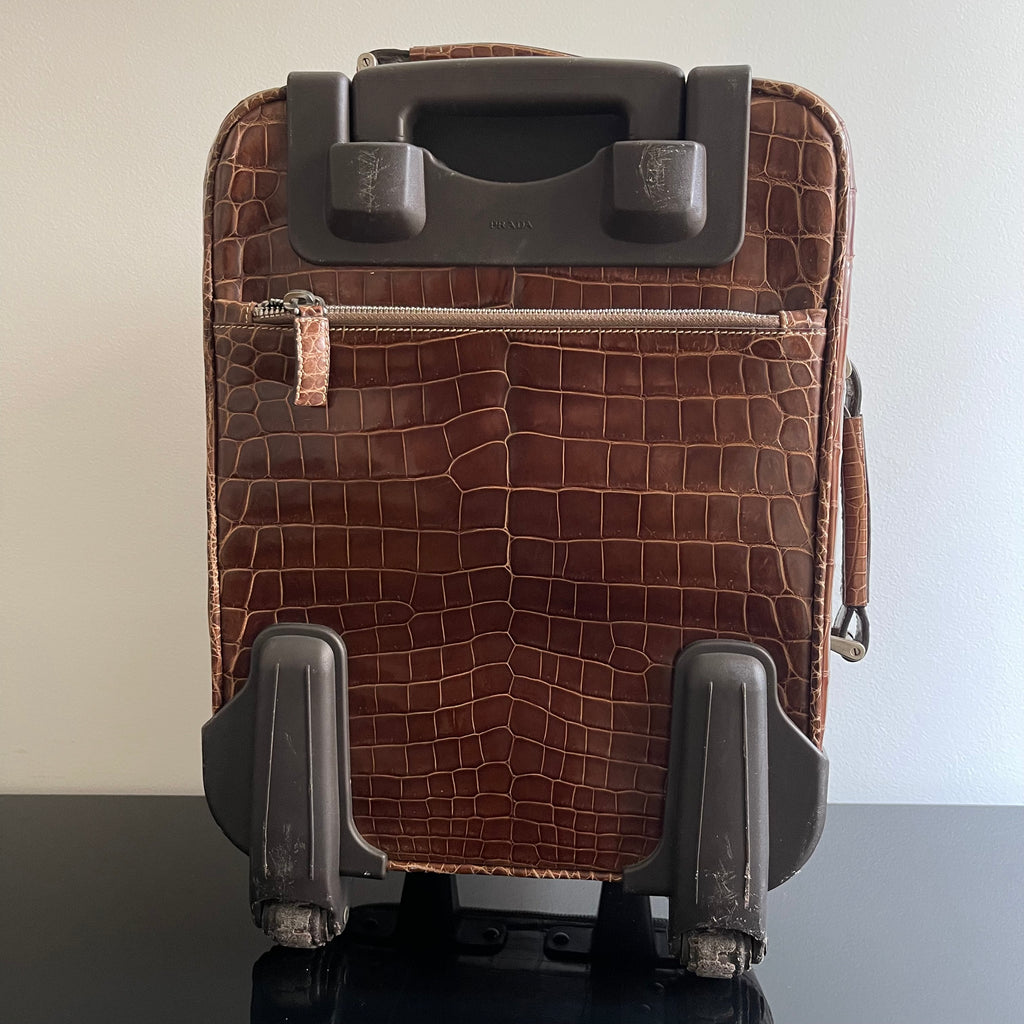 Prada Crocodile Leather Trolley Travel Bag