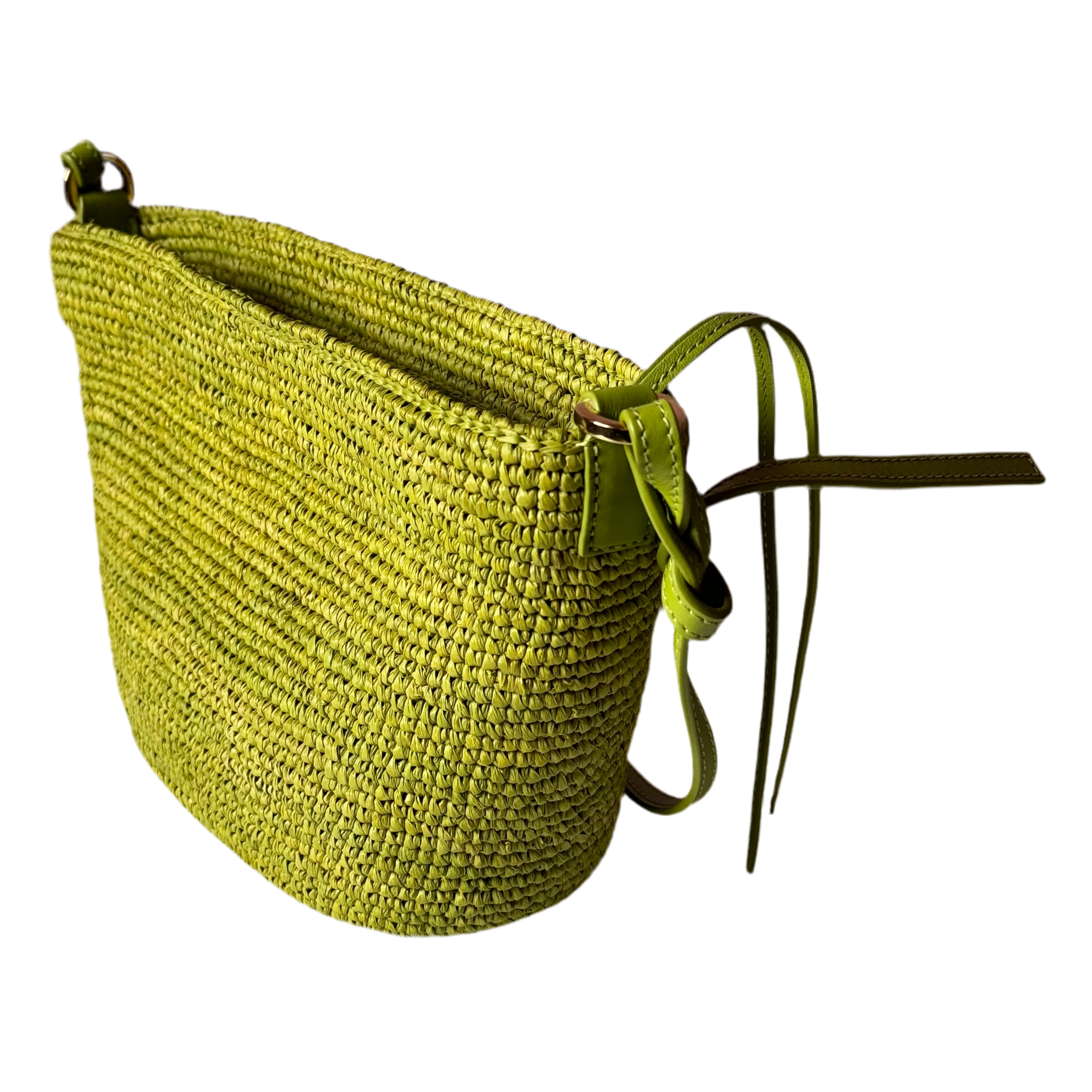 Loewe Green Rafia Bucket