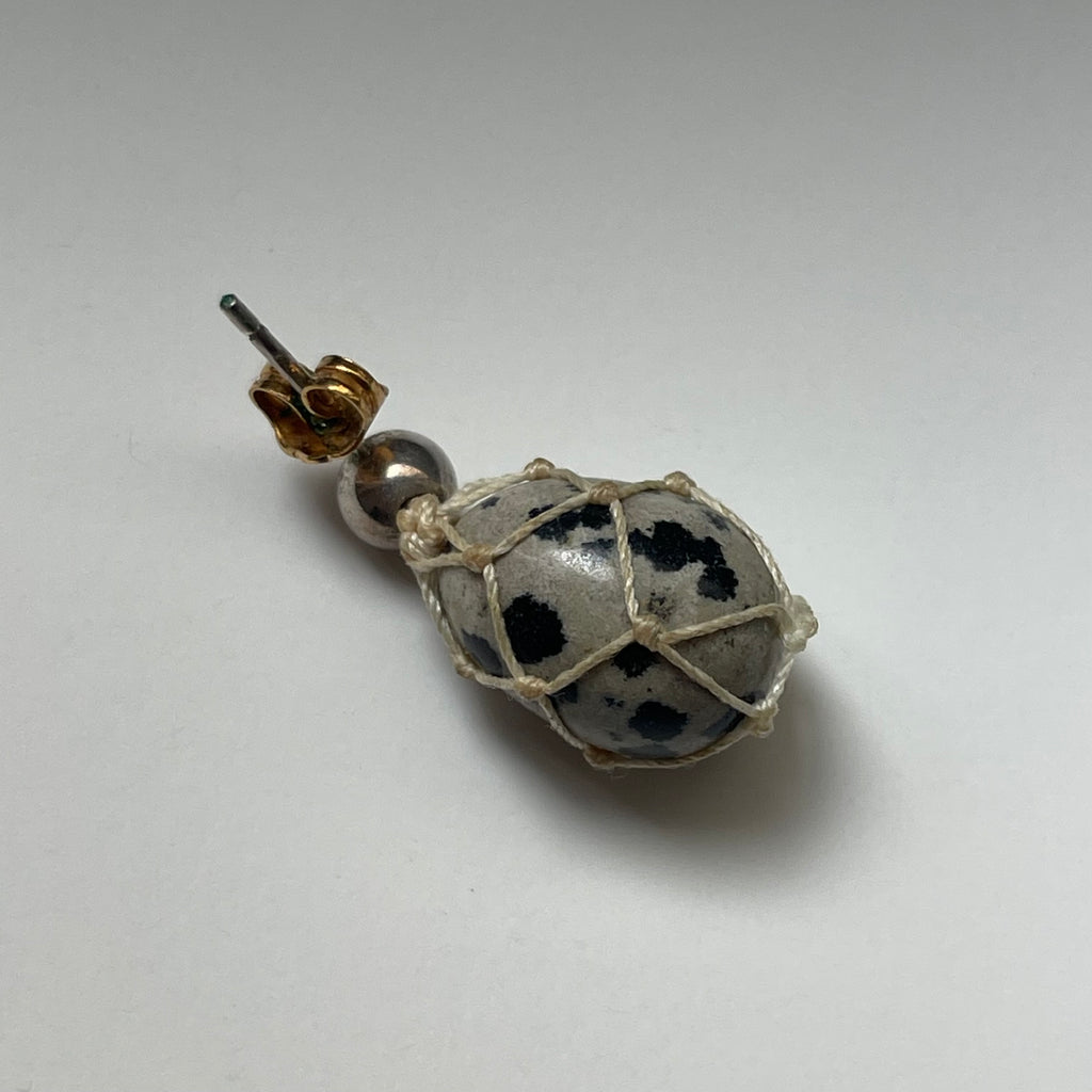 Bottega Veneta Dalmatian Knit Jasper Earrings In Pattern