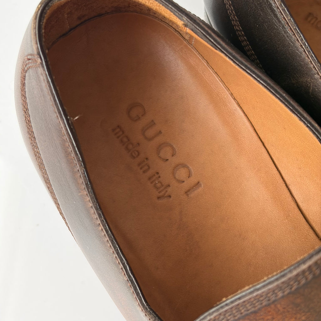 Gucci Classic Distressed Brown Shoes