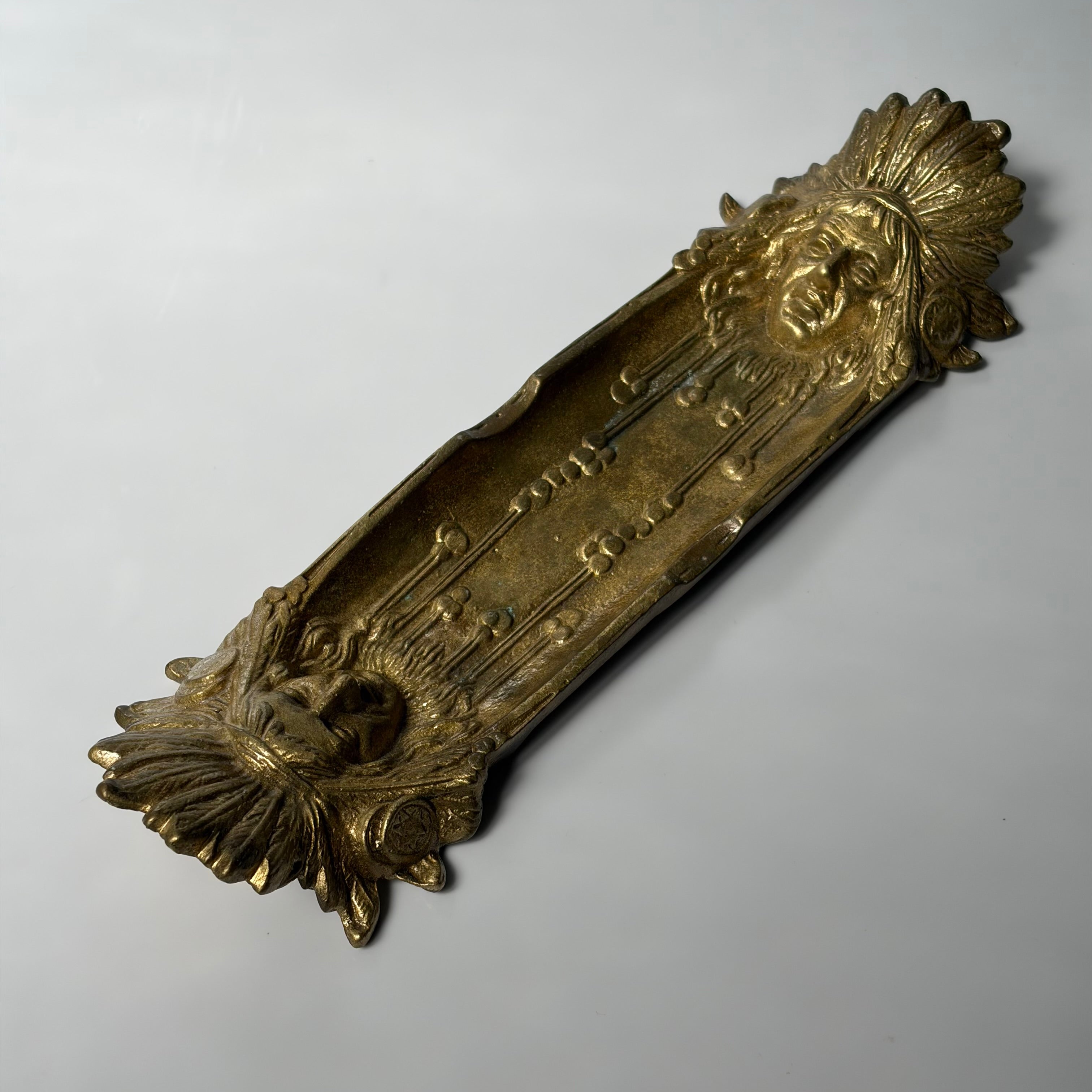 Native American Chief Bronze Ashtray