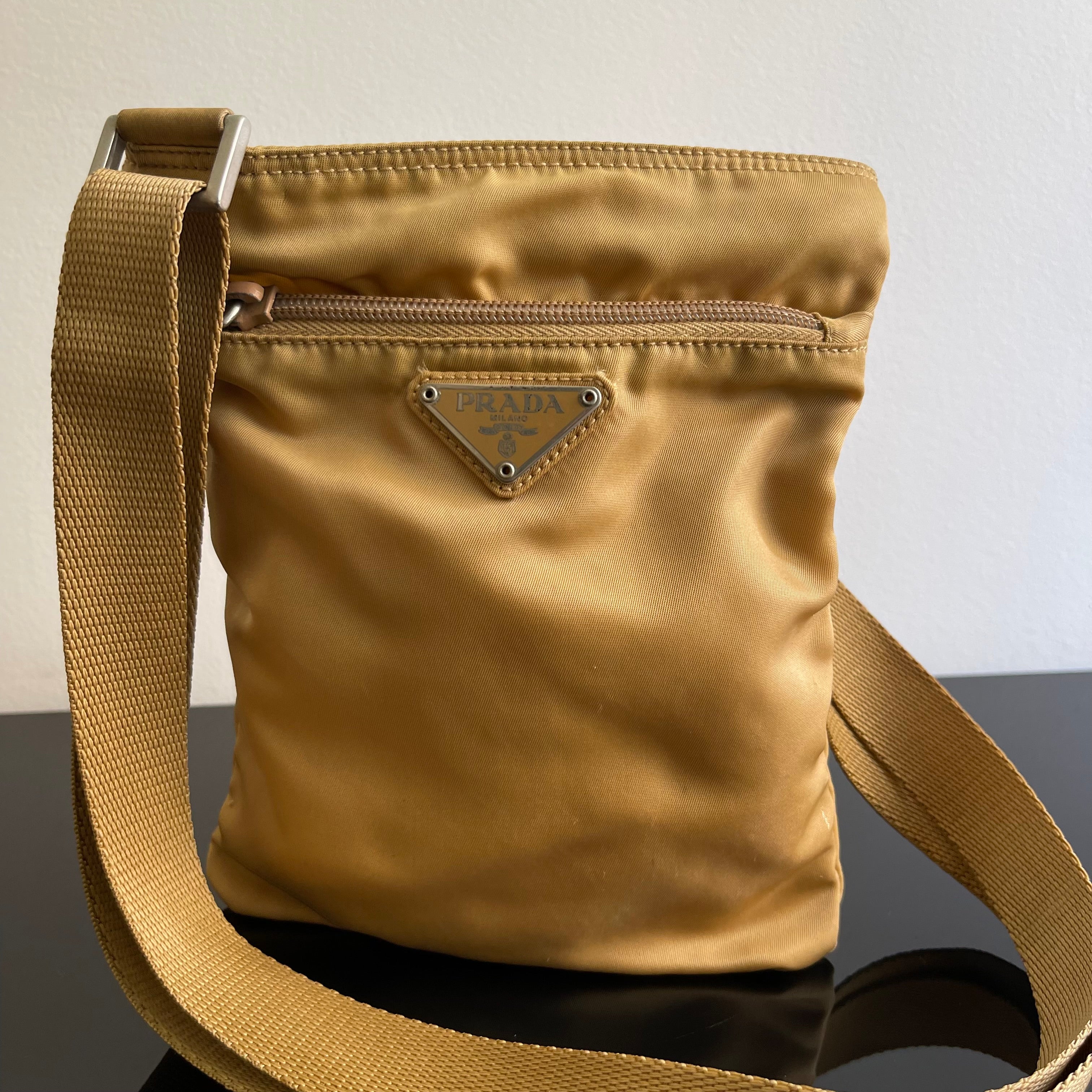 Prada Yellow Mostard Nylon Pochette