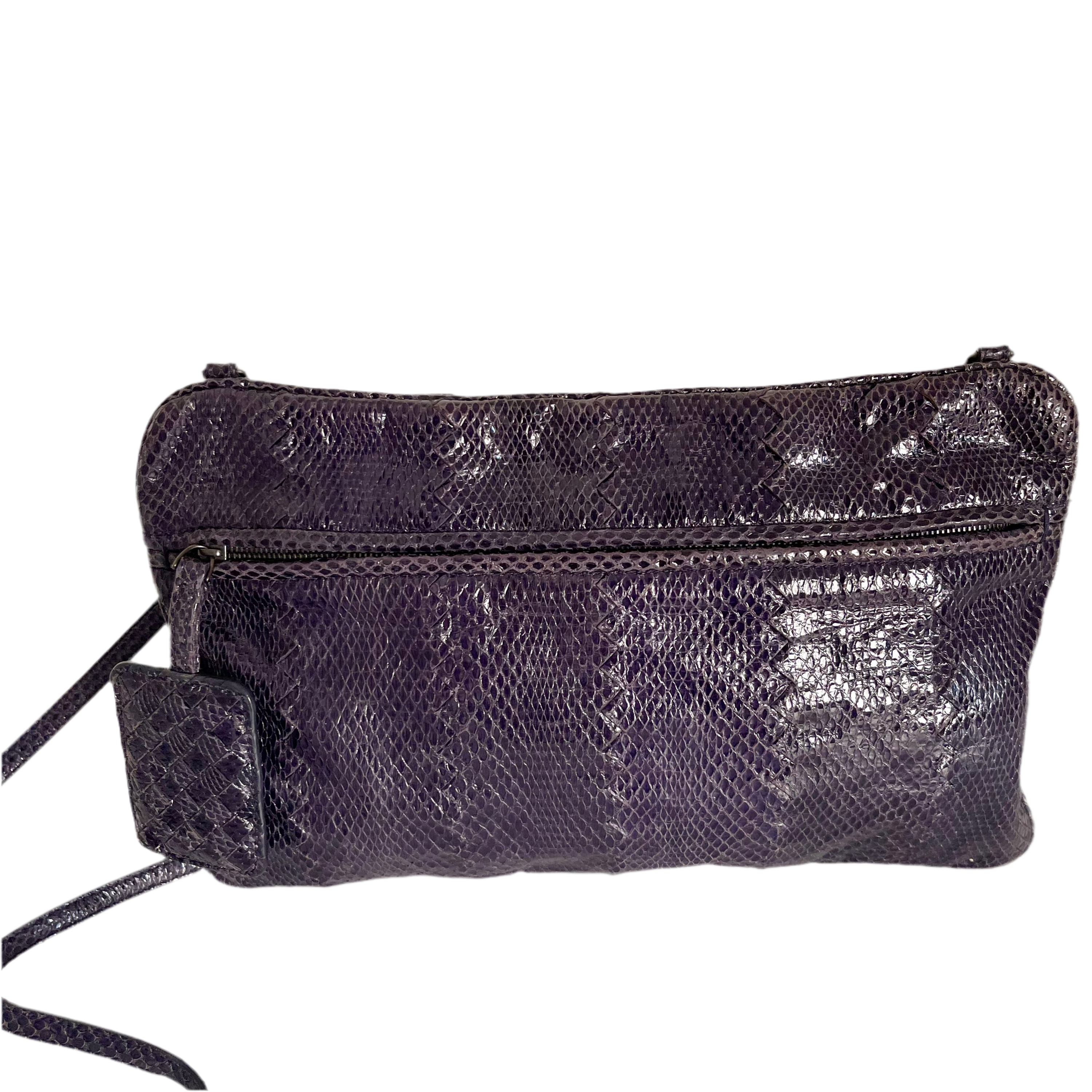 Bottega Veneta Purple Exotic Leather 2way Bag