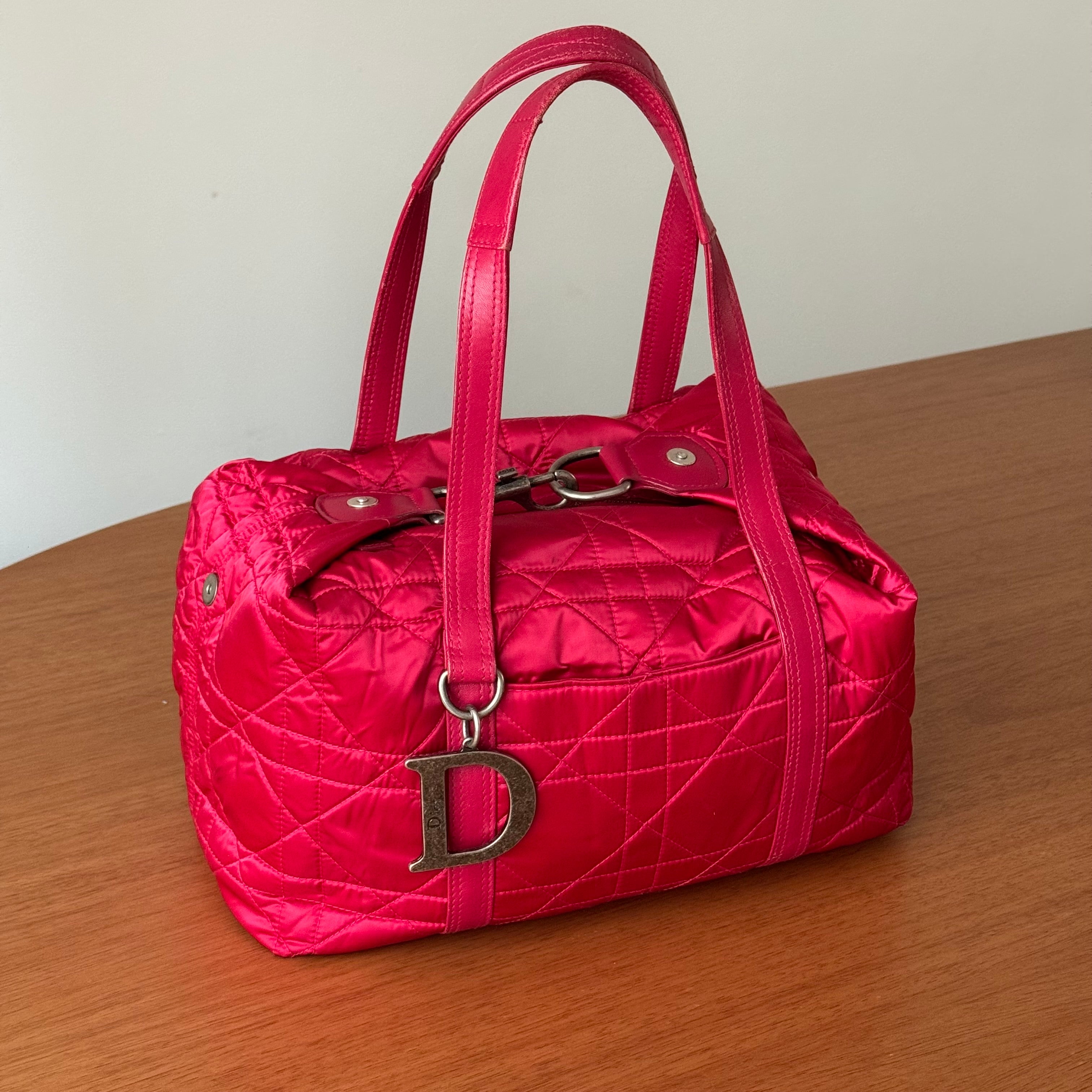 Christian Dior Polochon Cannage Nylon Pink