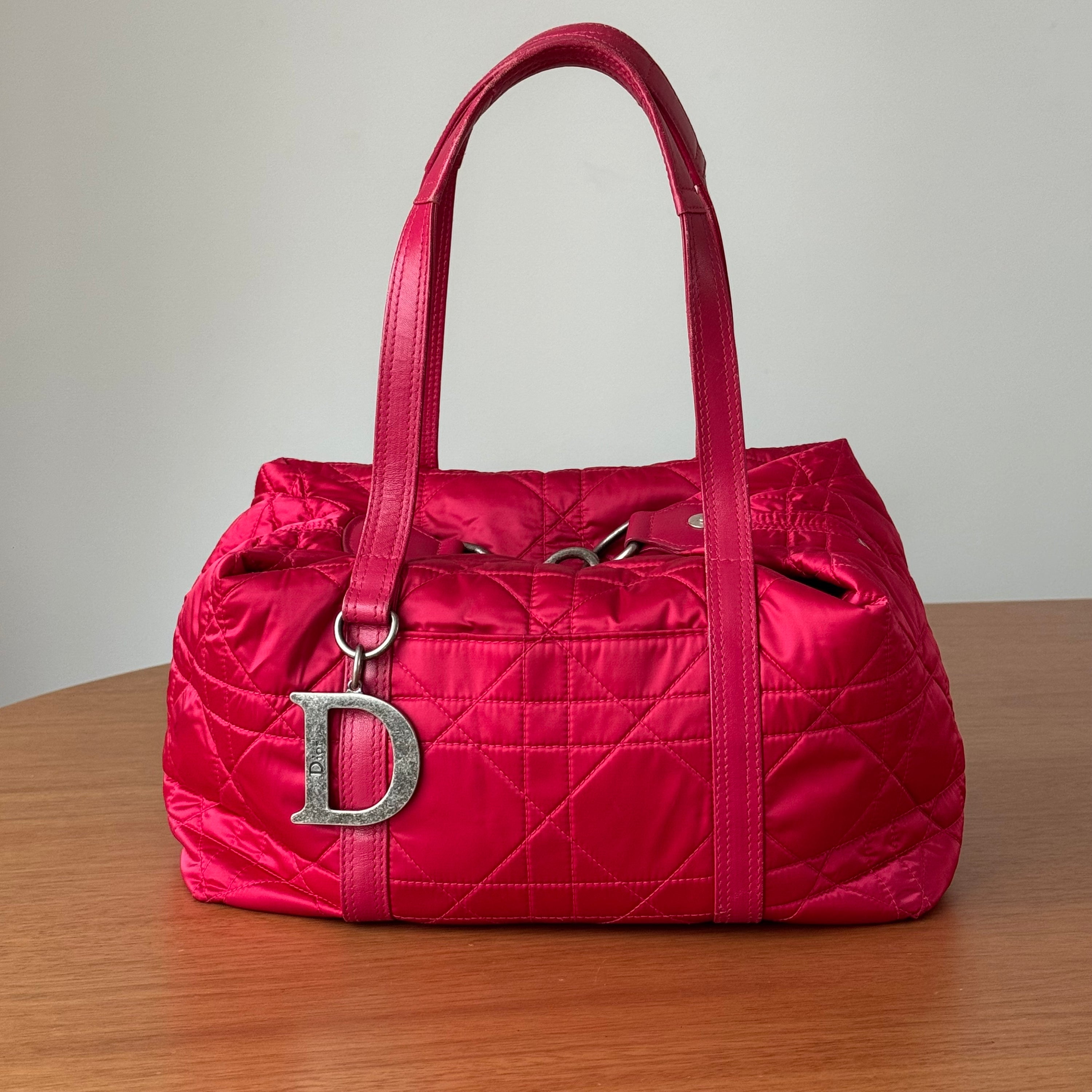Christian Dior Polochon Cannage Nylon Pink