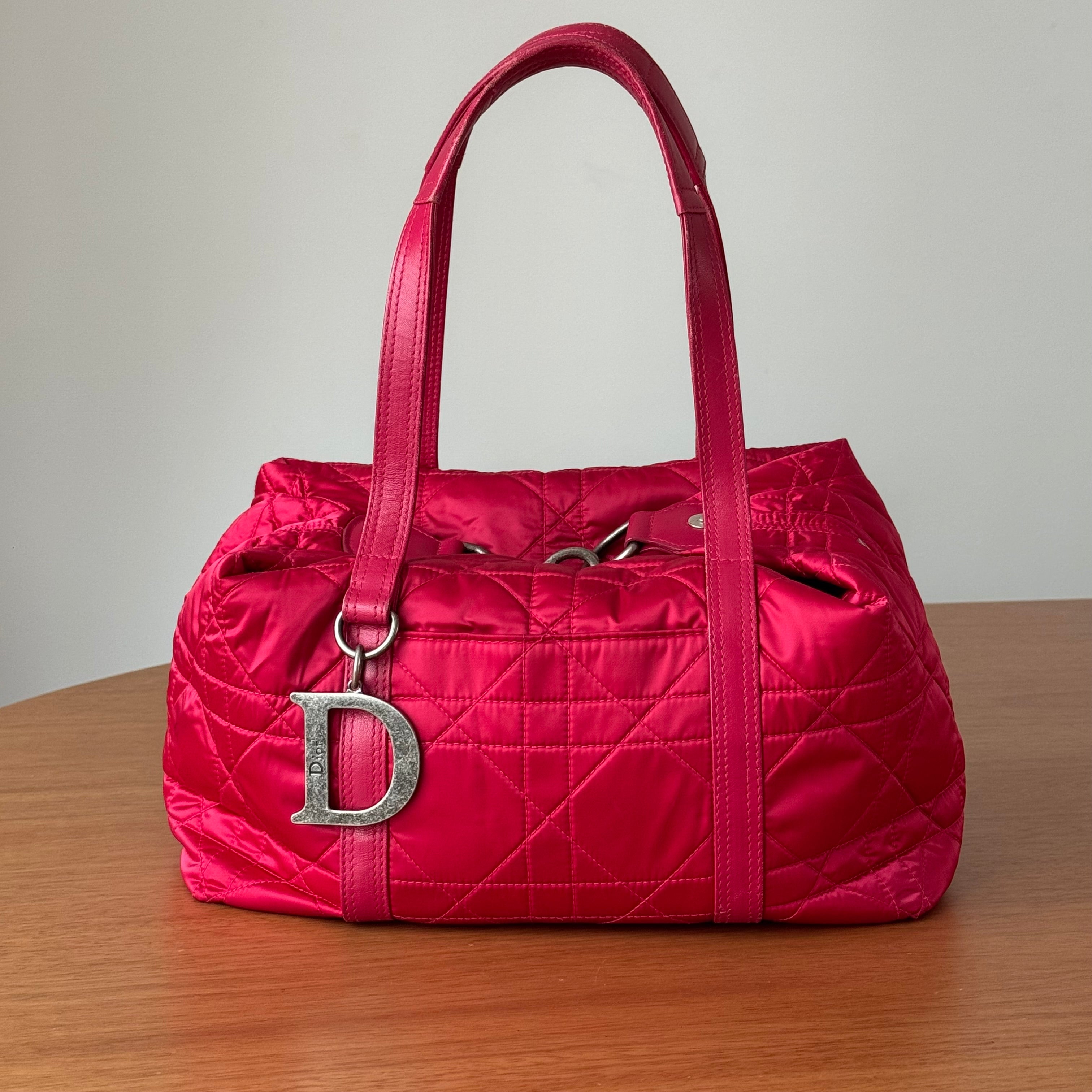Christian Dior Polochon Cannage Nylon Pink