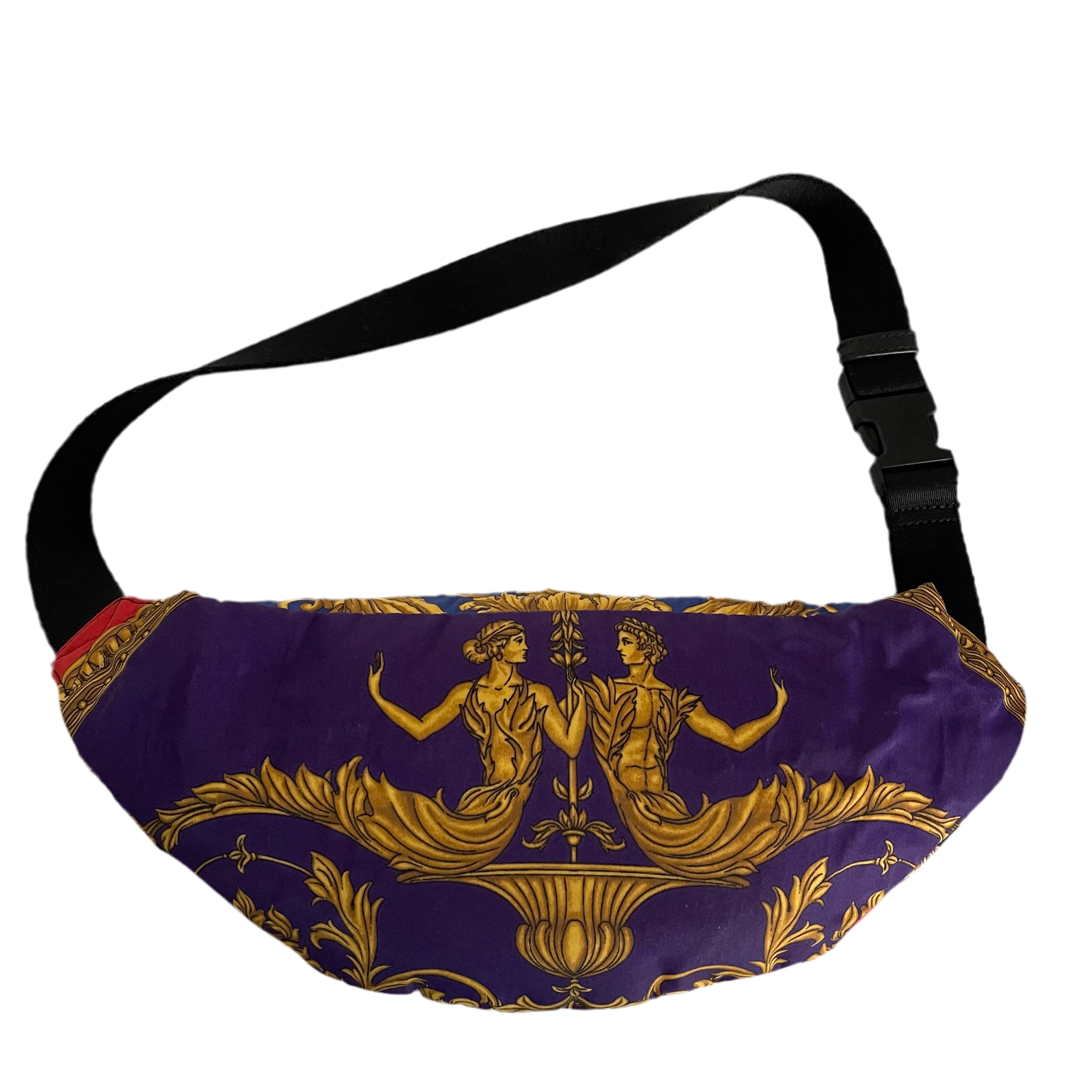 Versace Baroque and Leopard Print Nylon Belt Bag