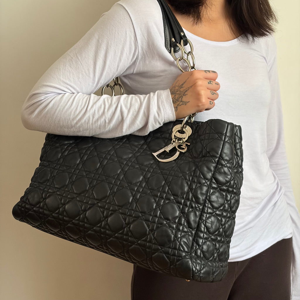 Christian Dior Soft Shopping Tote Cannage