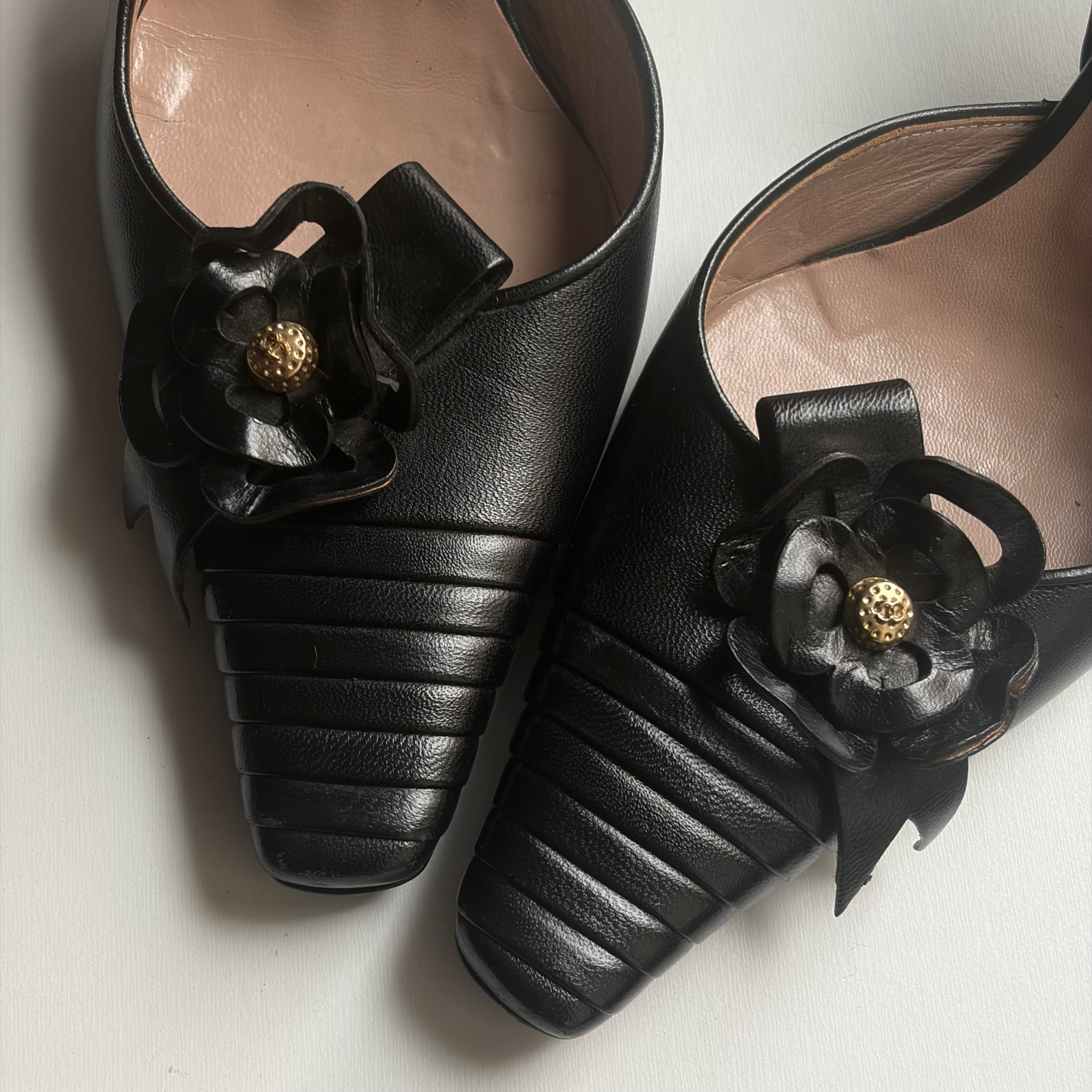 Chanel Slingback Camellia Heels