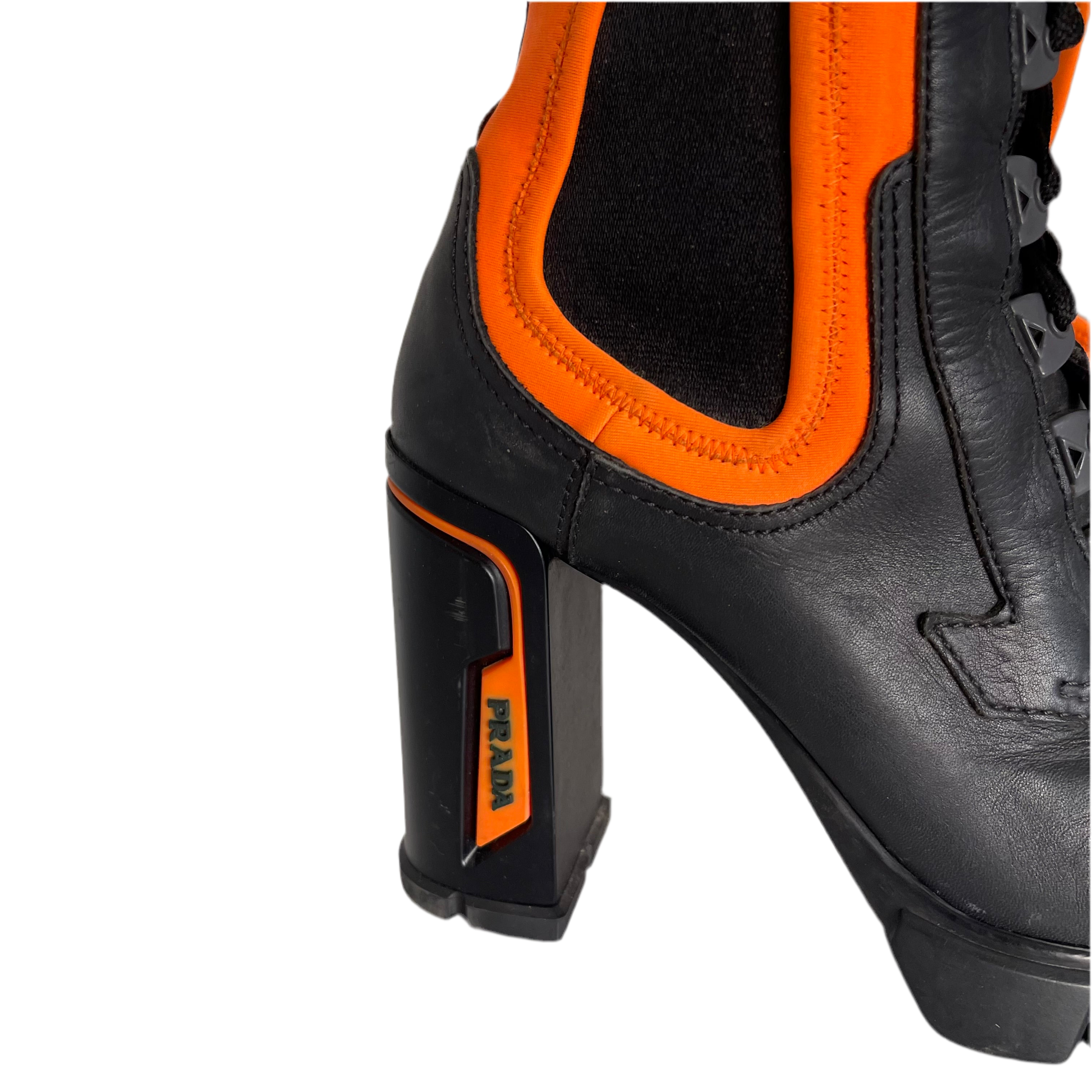 Prada Vitello Leather Montana Chelsea Boots