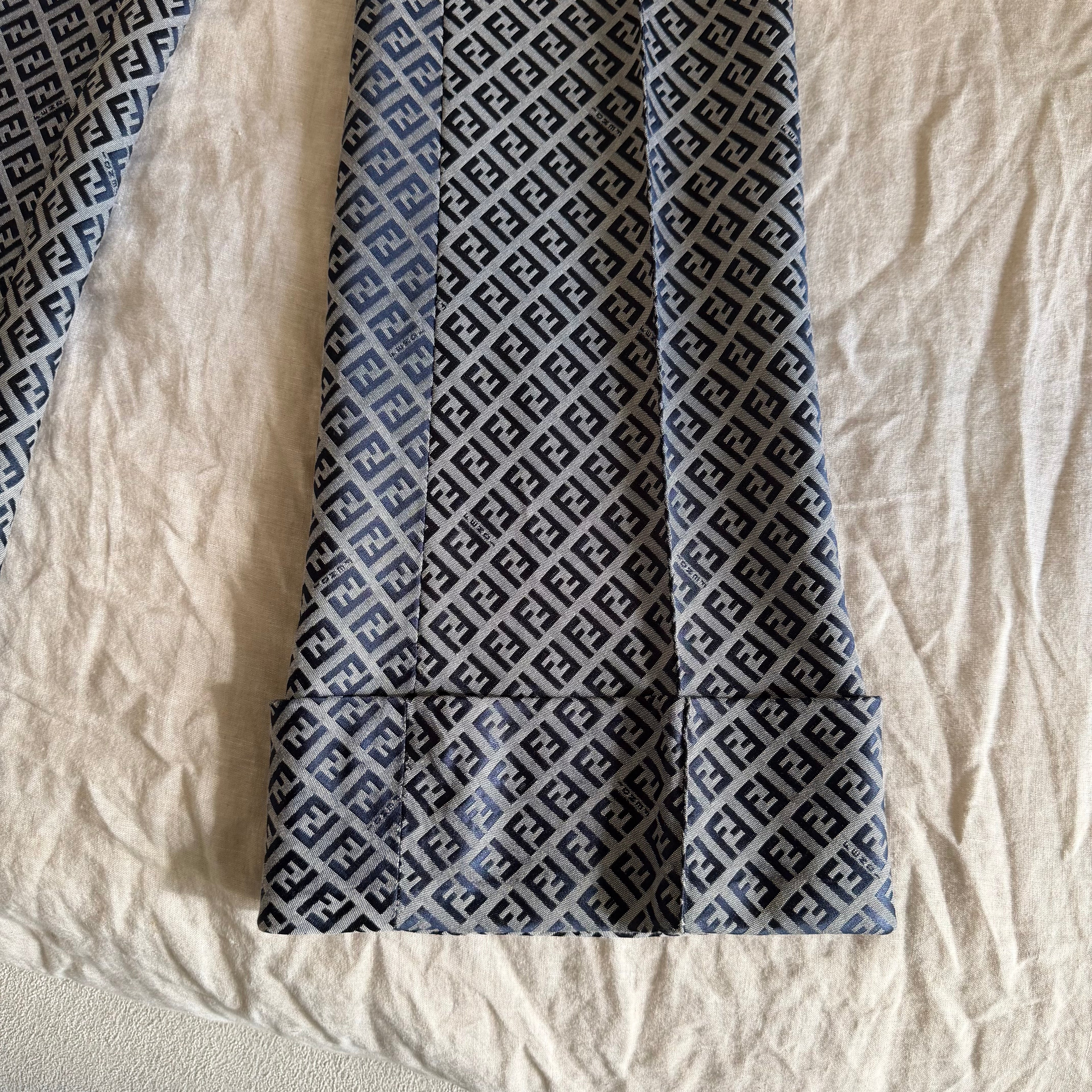 Fendi Blue Monogram Zucchino Pants