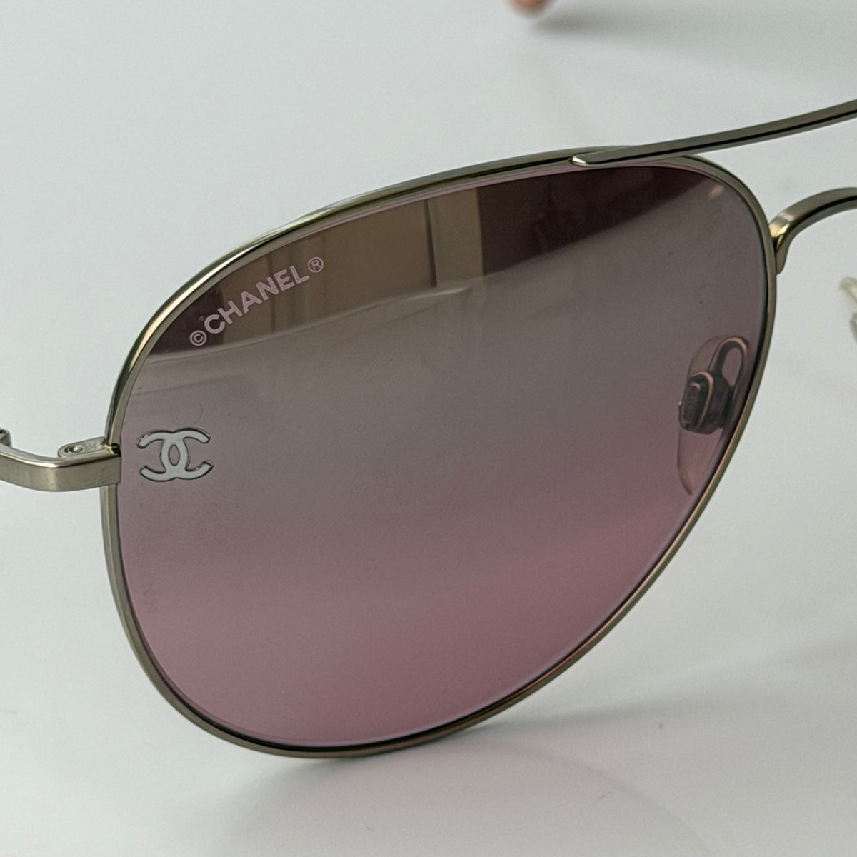 Chanel Pink Aviator Sunglasses