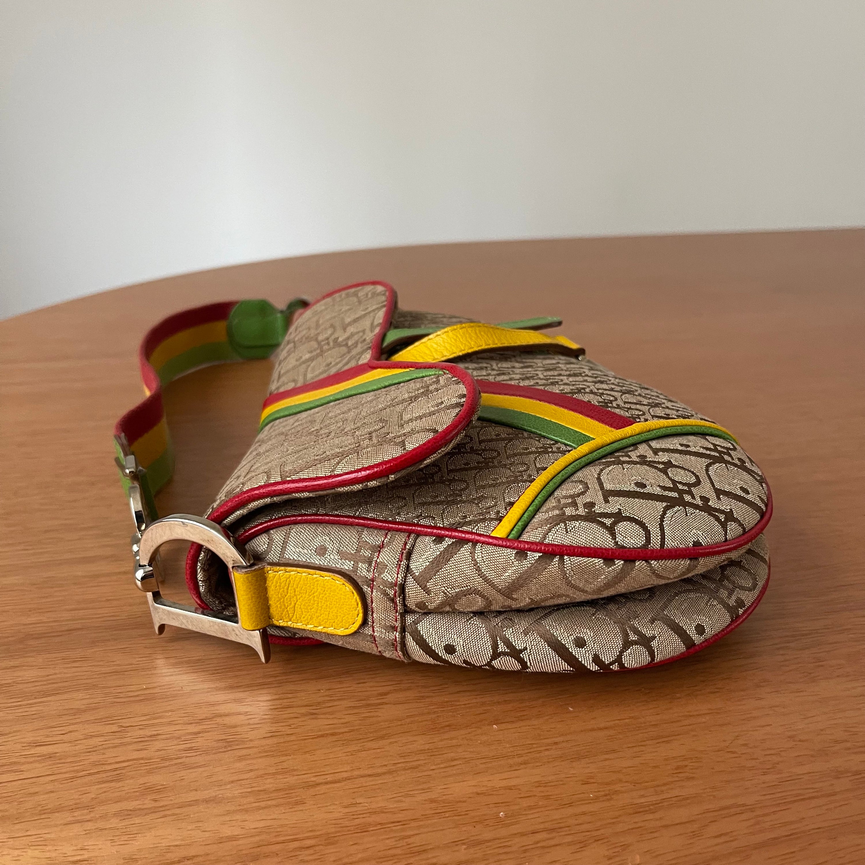 Christian Dior 2004 Rasta Saddle bag