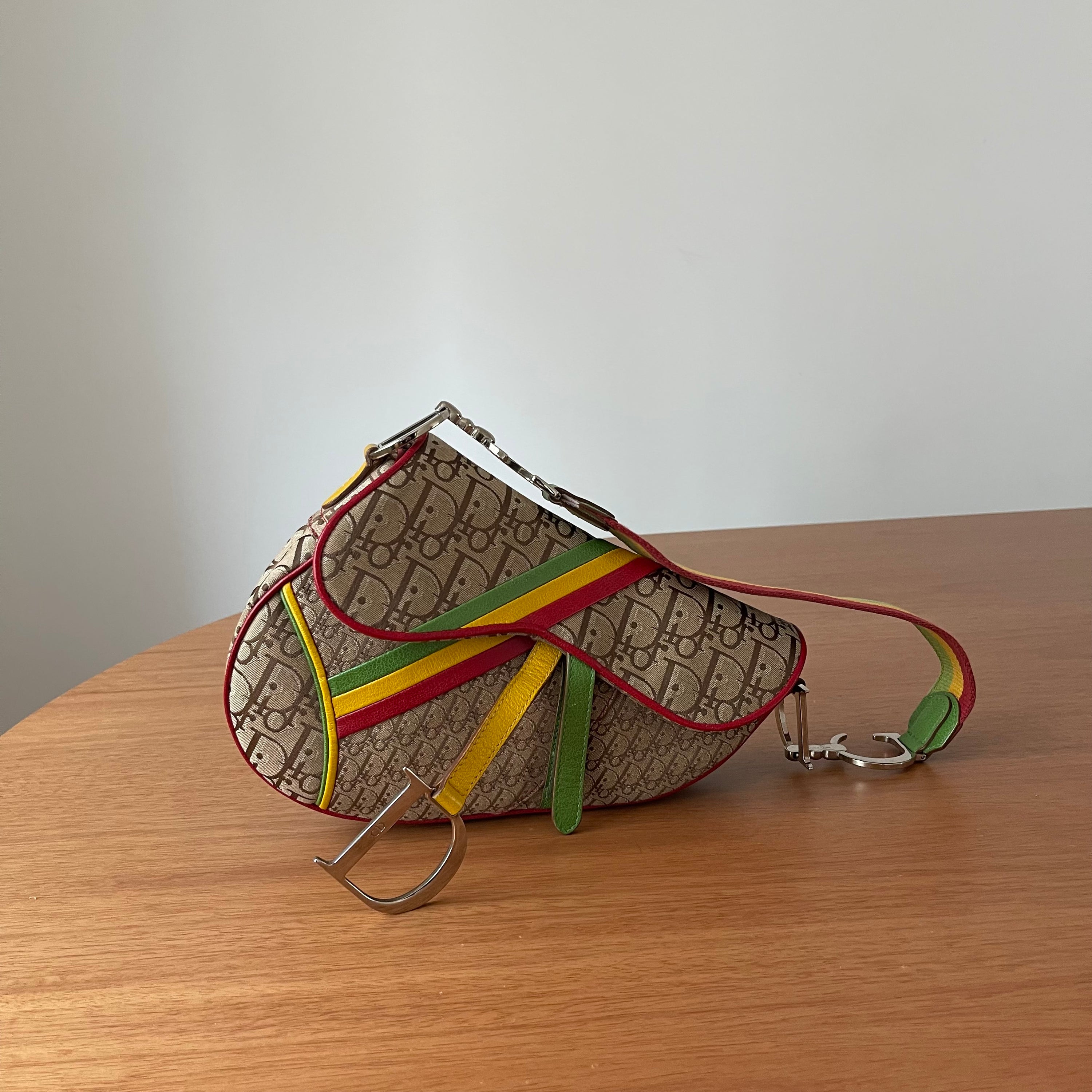 Christian Dior 2004 Rasta Saddle bag