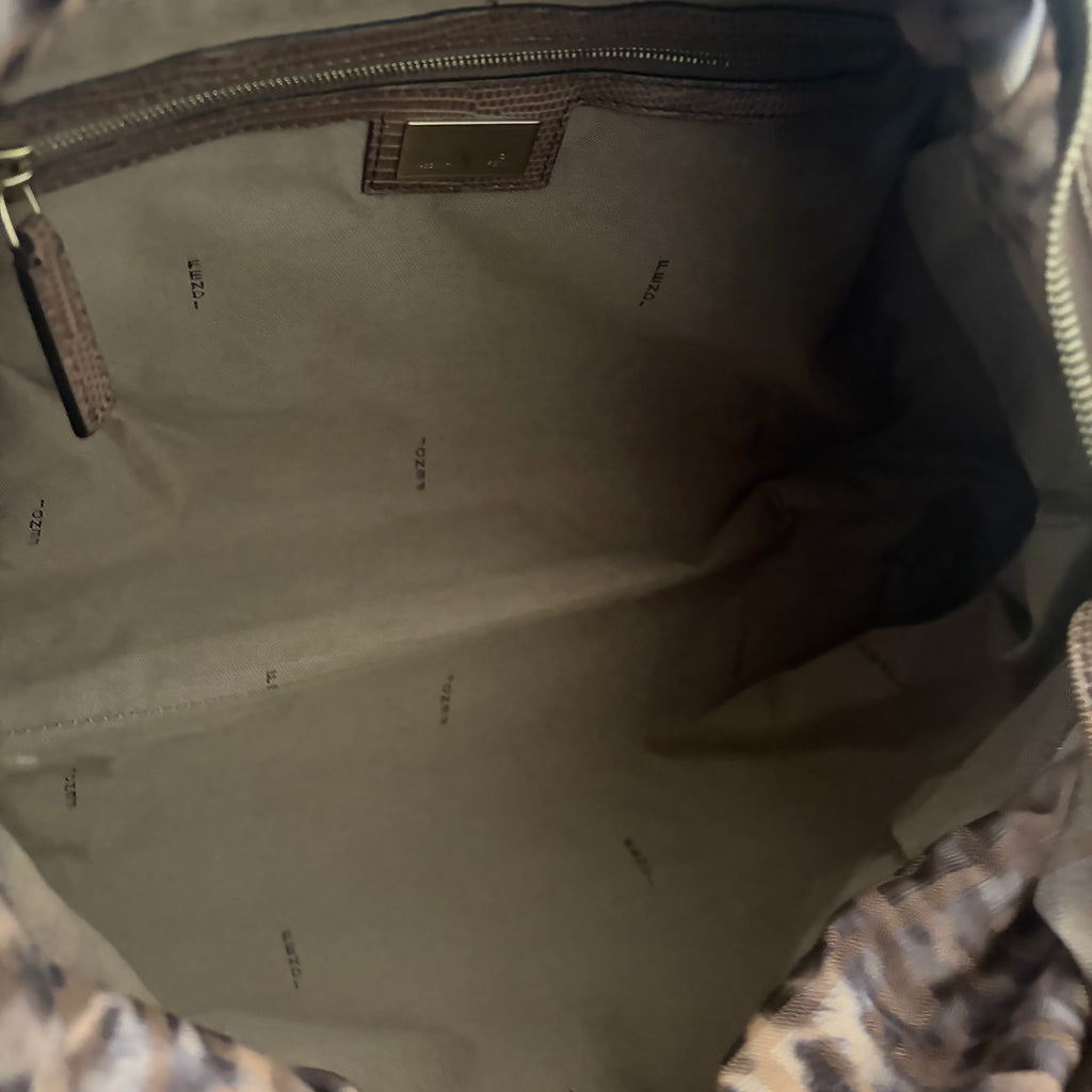 Fendi 2000s Large Lizard-Trimmed Zucca Chef Tote