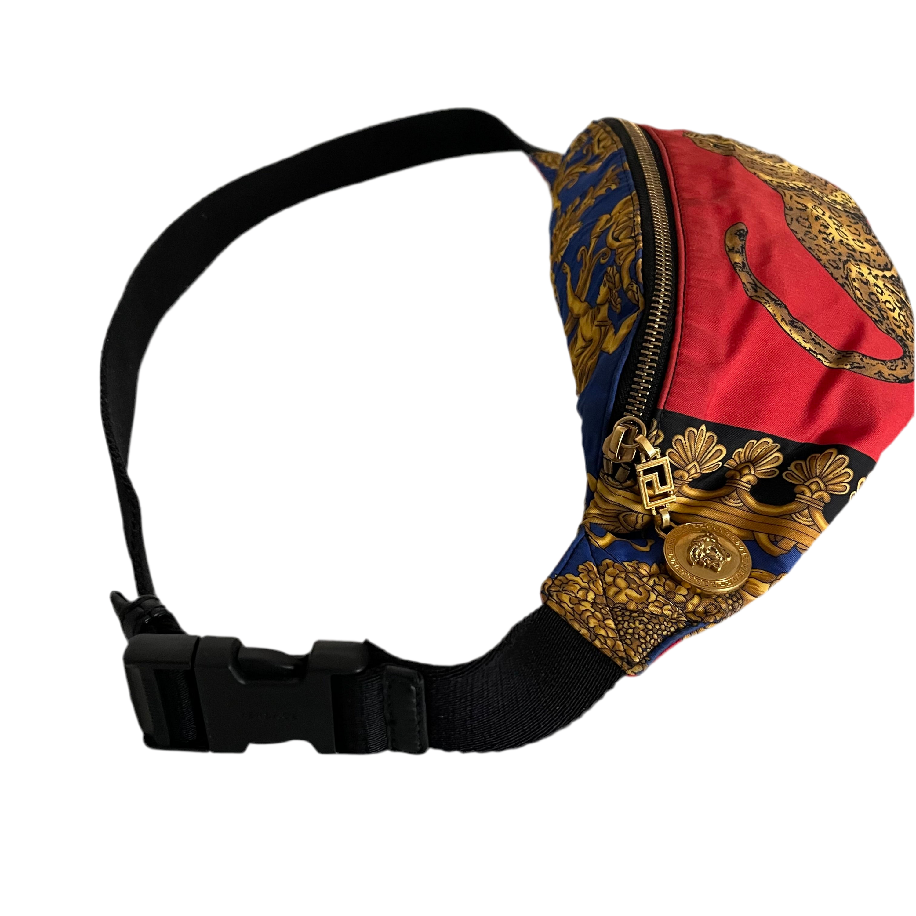 Versace Baroque and Leopard Print Nylon Belt Bag