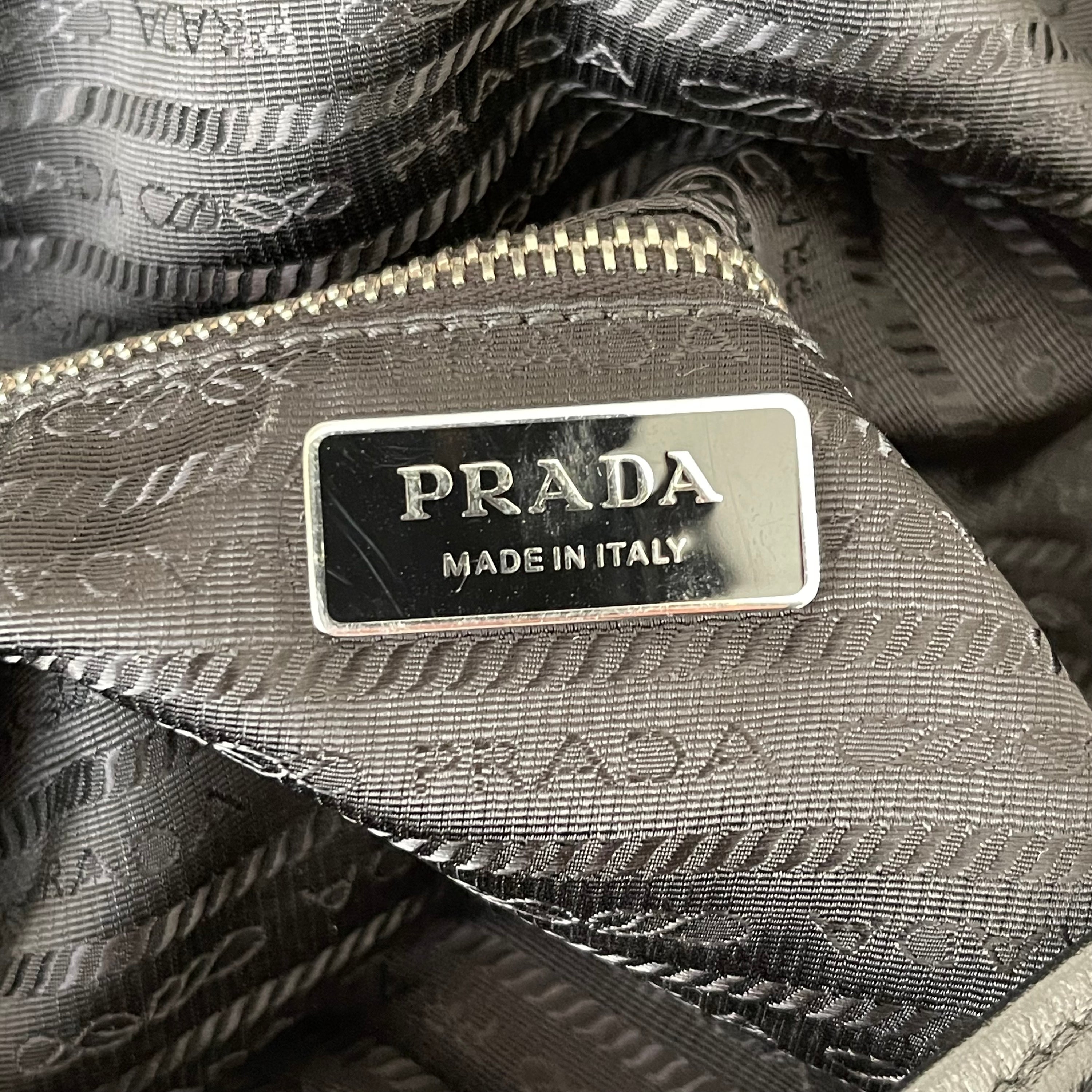 Prada Signaux Jacquard Knit and Leather Bag