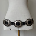 Diesel Black Leather Concho Belt