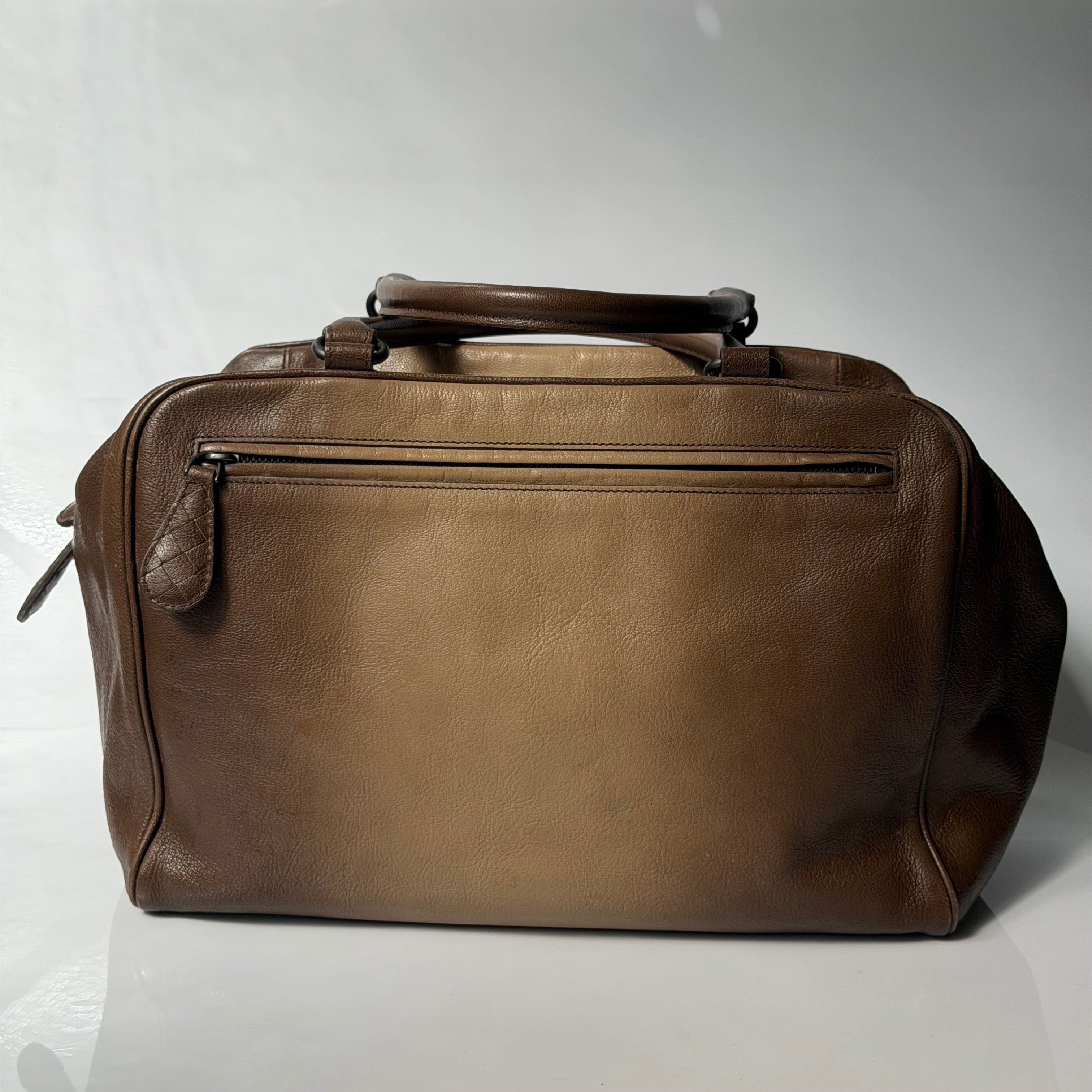 Bottega Veneta Brown Ombre Leather Brera Bowler Bag