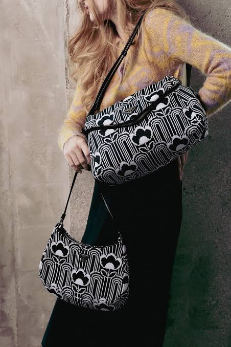 Prada Signaux Jacquard Knit and Leather Bag