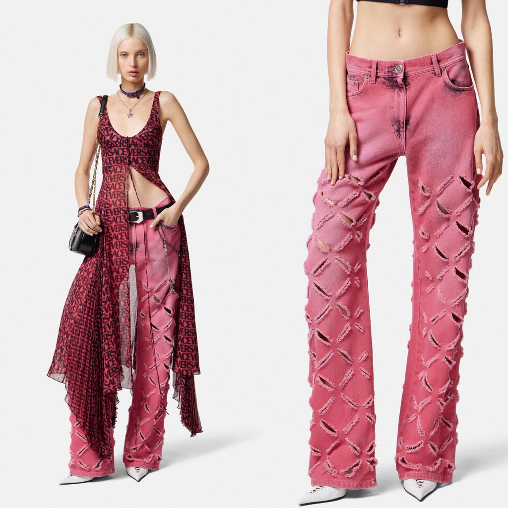 Versace S/S 2023 Cut Out Pink Pants