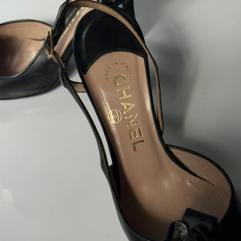 Chanel Slingback Camellia Heels