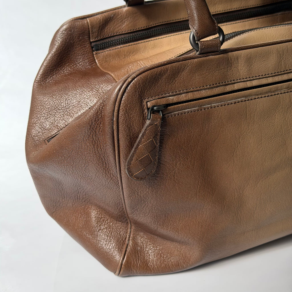 Bottega Veneta Brown Ombre Leather Brera Bowler Bag
