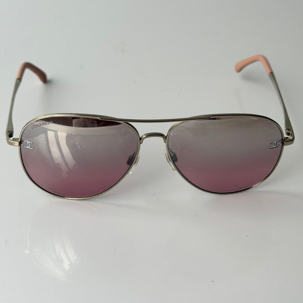 Chanel Pink Aviator Sunglasses