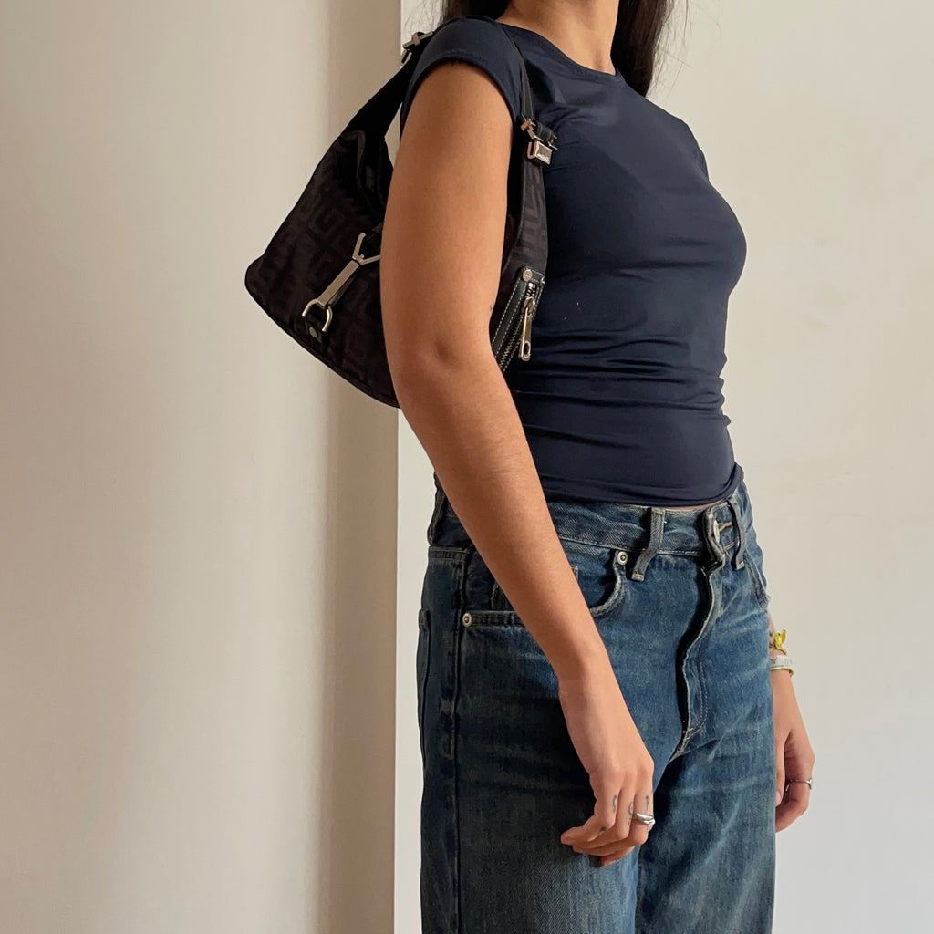 Givenchy Vintage Dark Brown Logo Hobo Bag