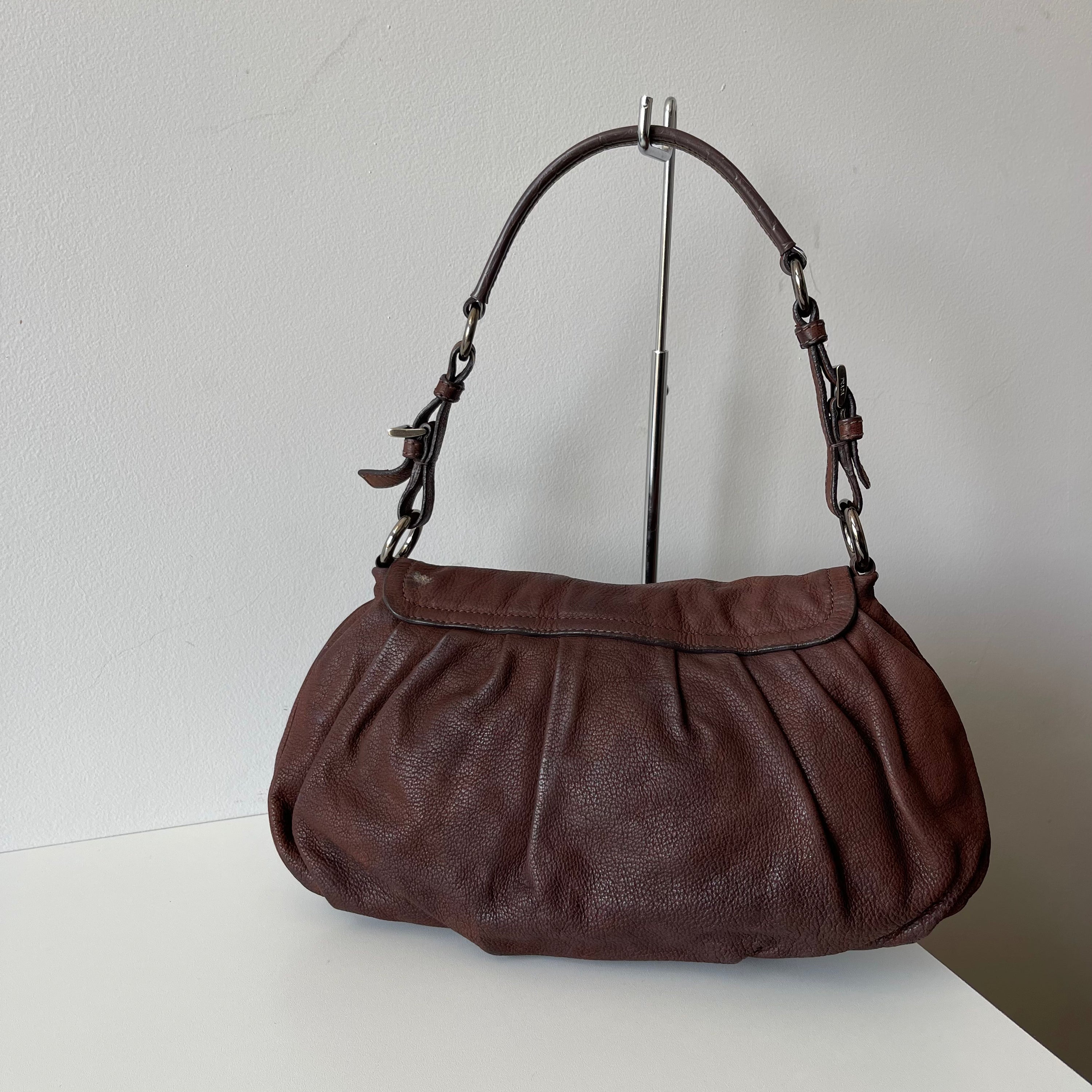 Prada Brown Leather Shoulder Bag