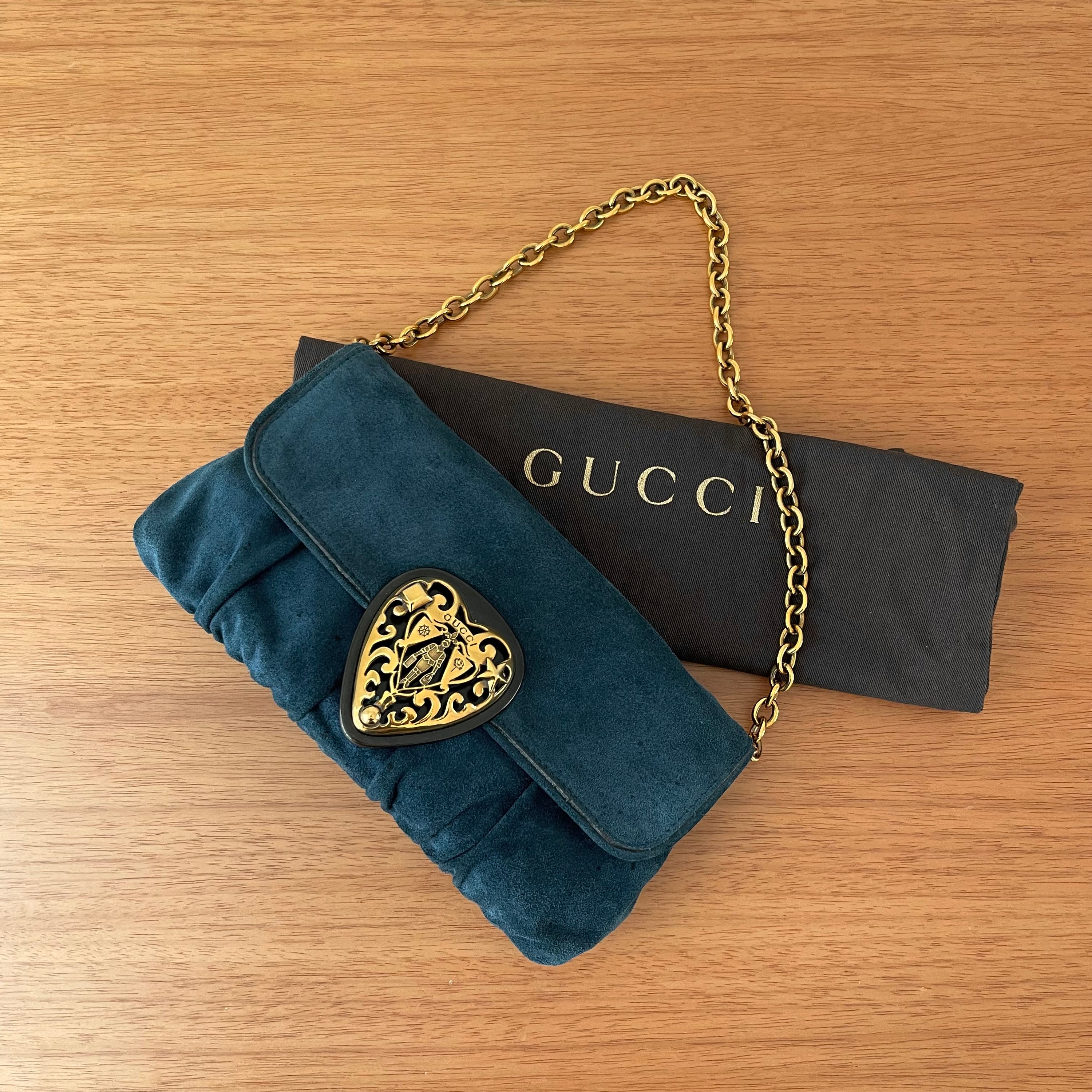 Gucci Suede Hysteria Babouska Shoulder Bag