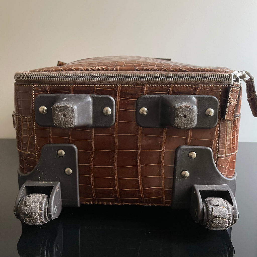 Prada Crocodile Leather Trolley Travel Bag